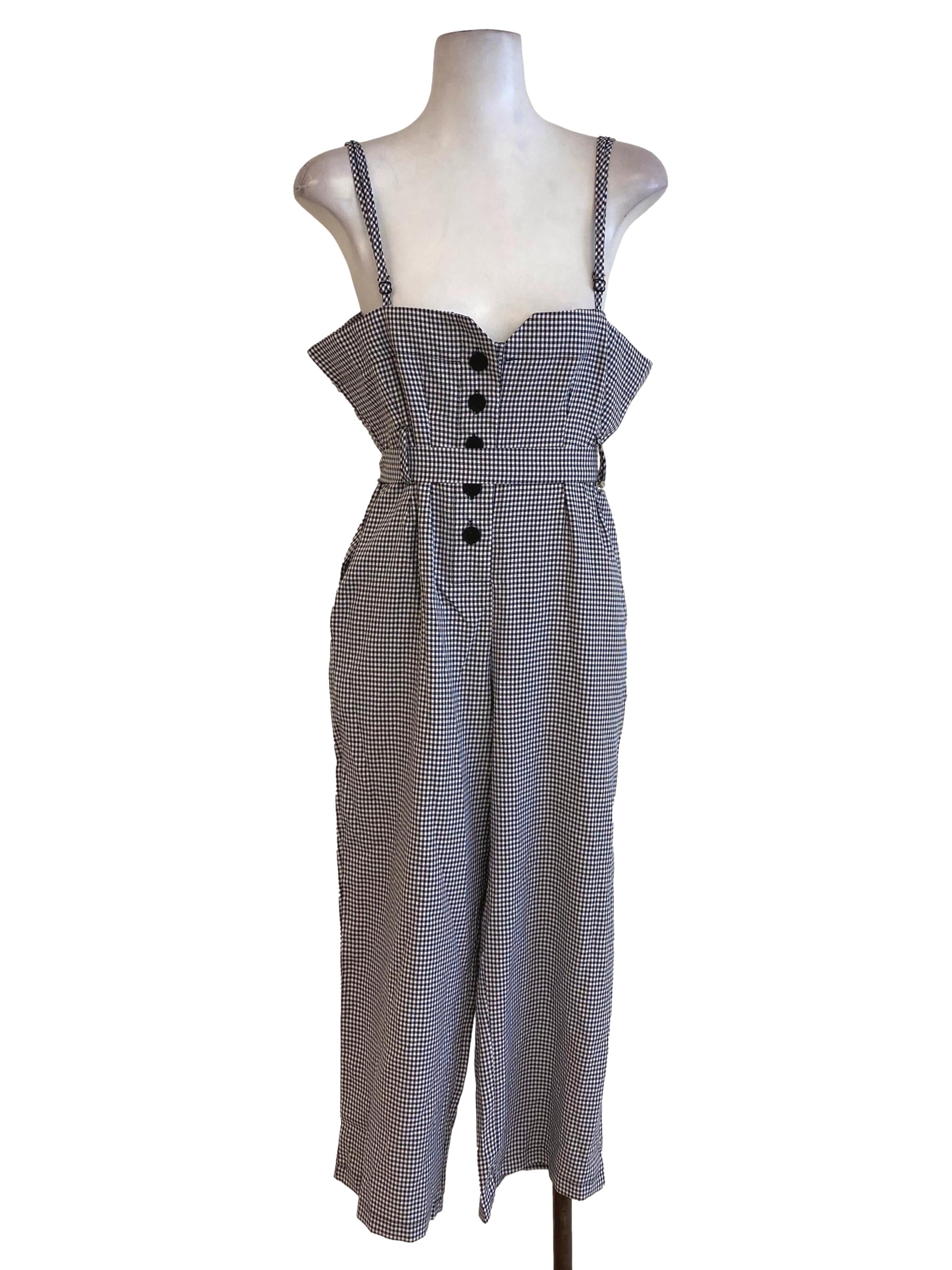 Black Gingham Jumpsuits