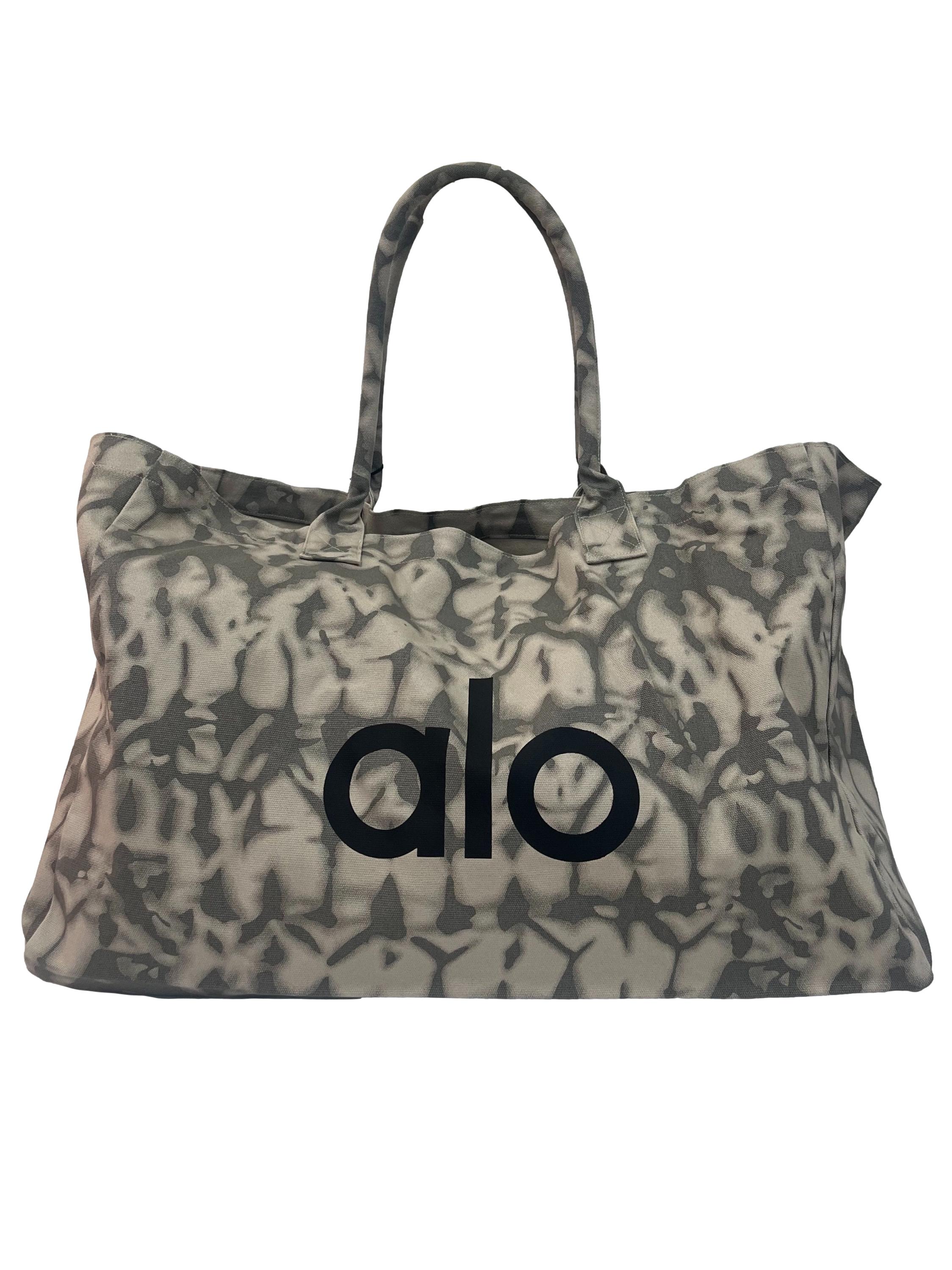 Grey Print Large Tote Bag