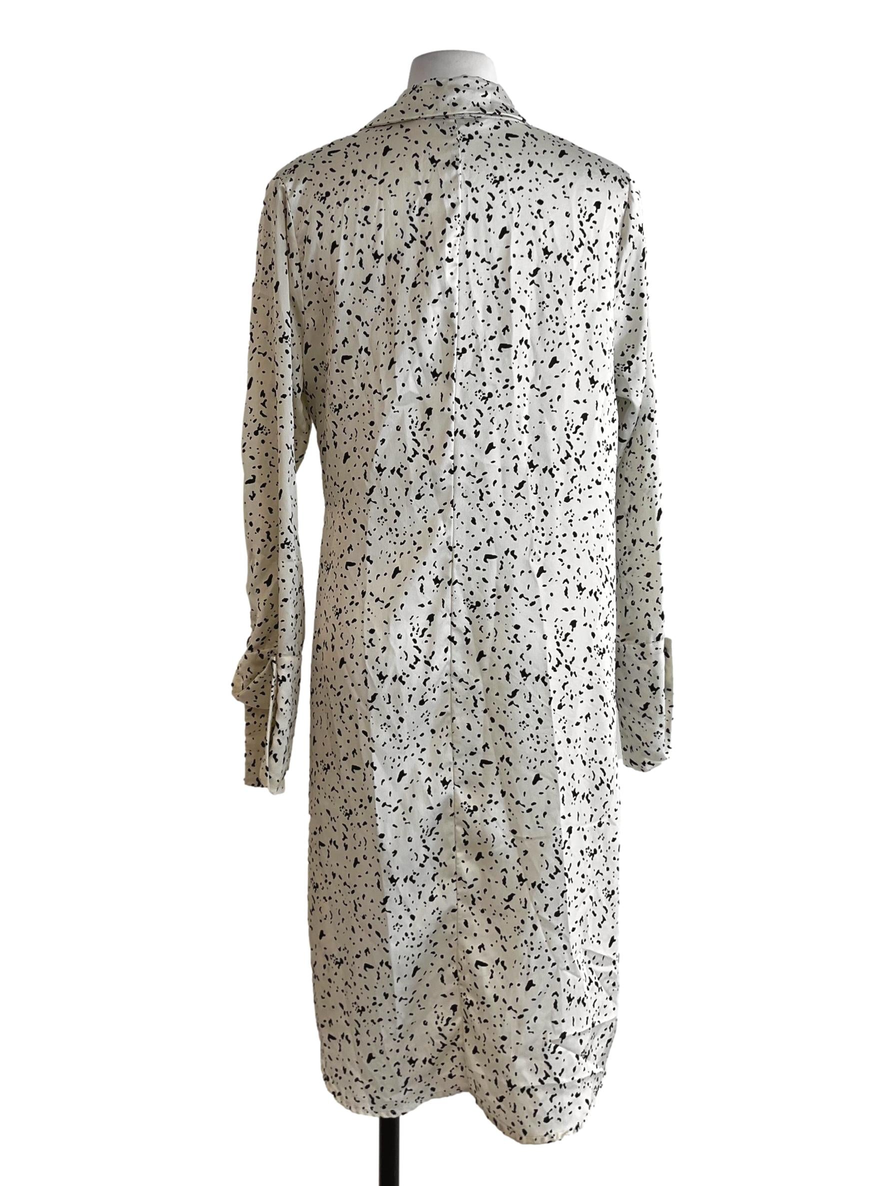 White Abstract Empire Dress