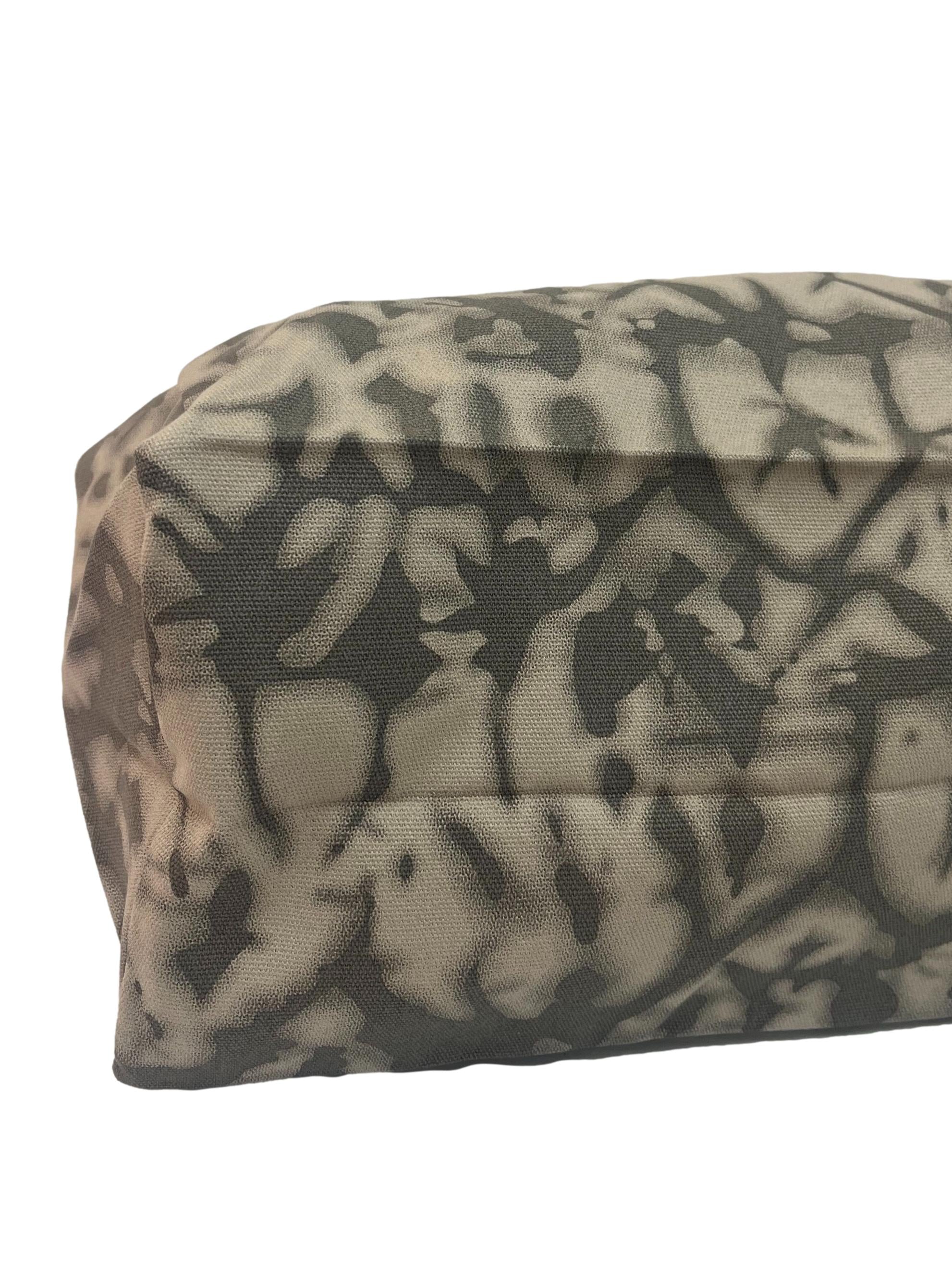 Grey Print Large Tote Bag