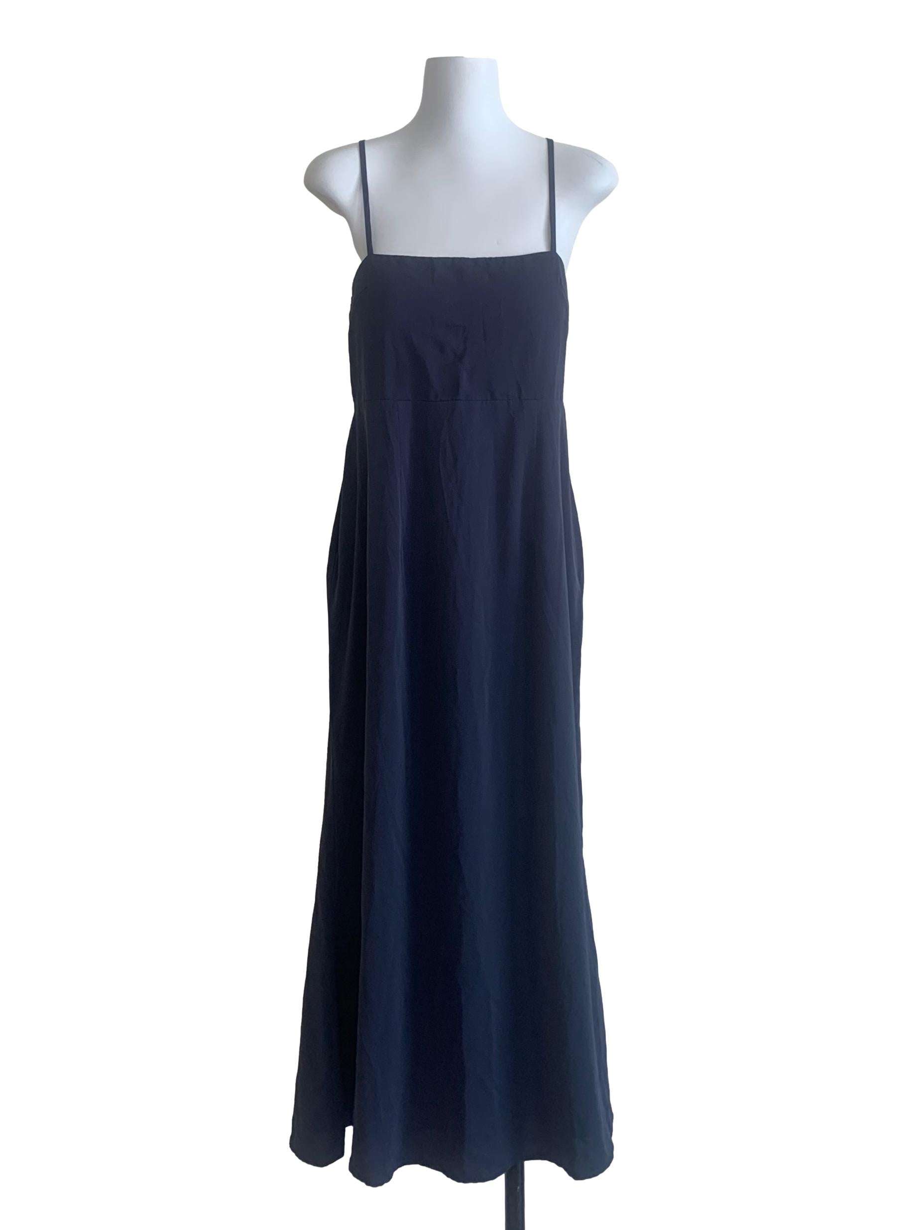 Navy Blue Spaghetti Strap Dress