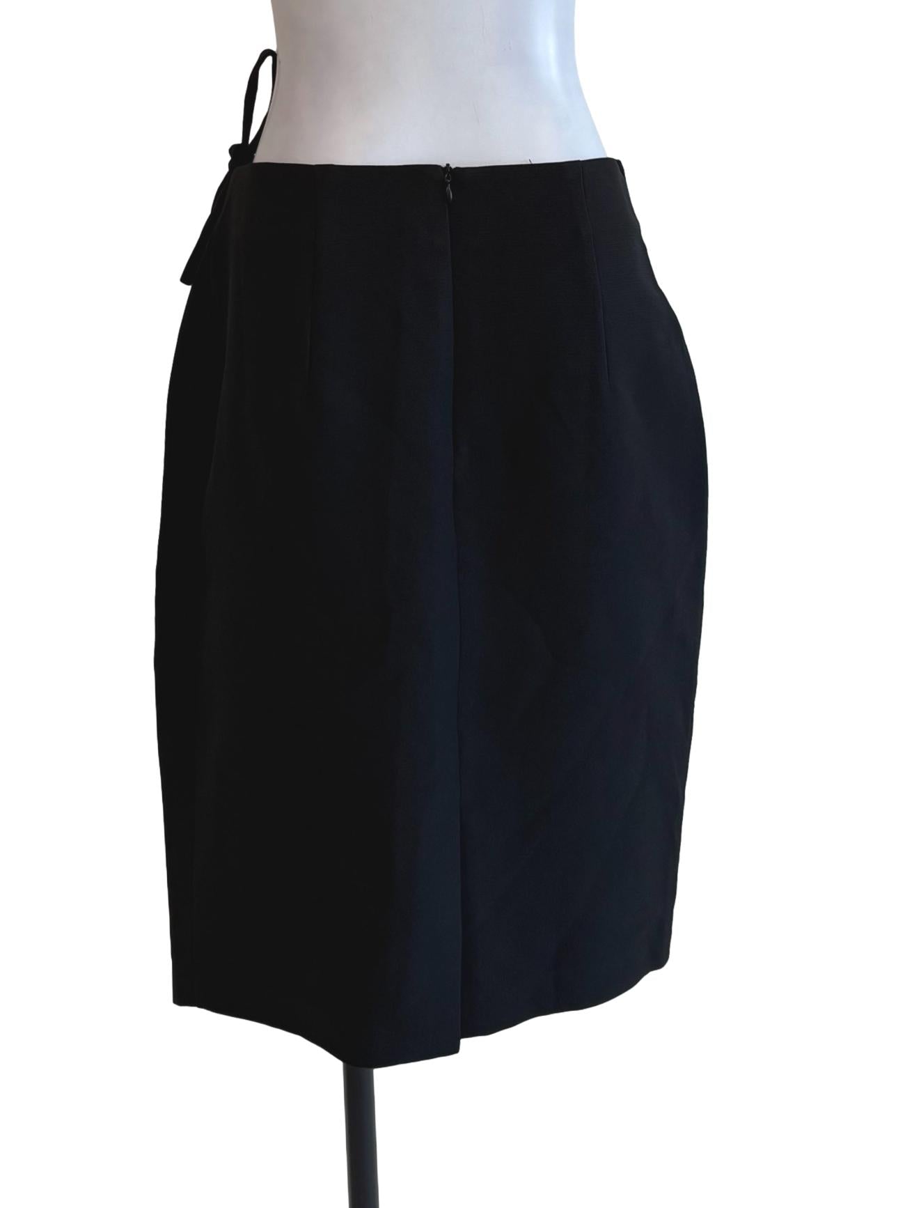Black Plain Wrap Skirt