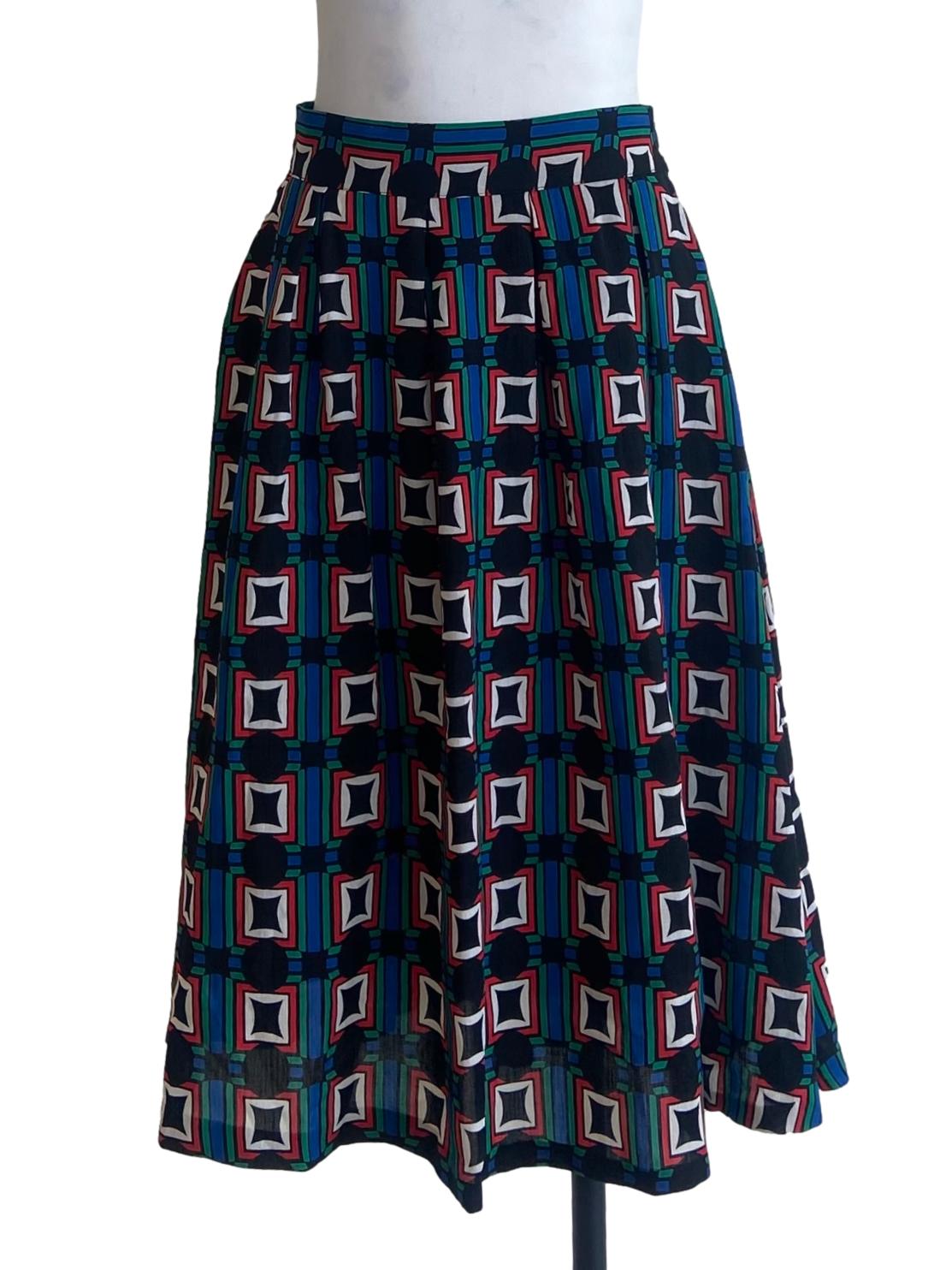 Black & Multicolor Circle Skirt