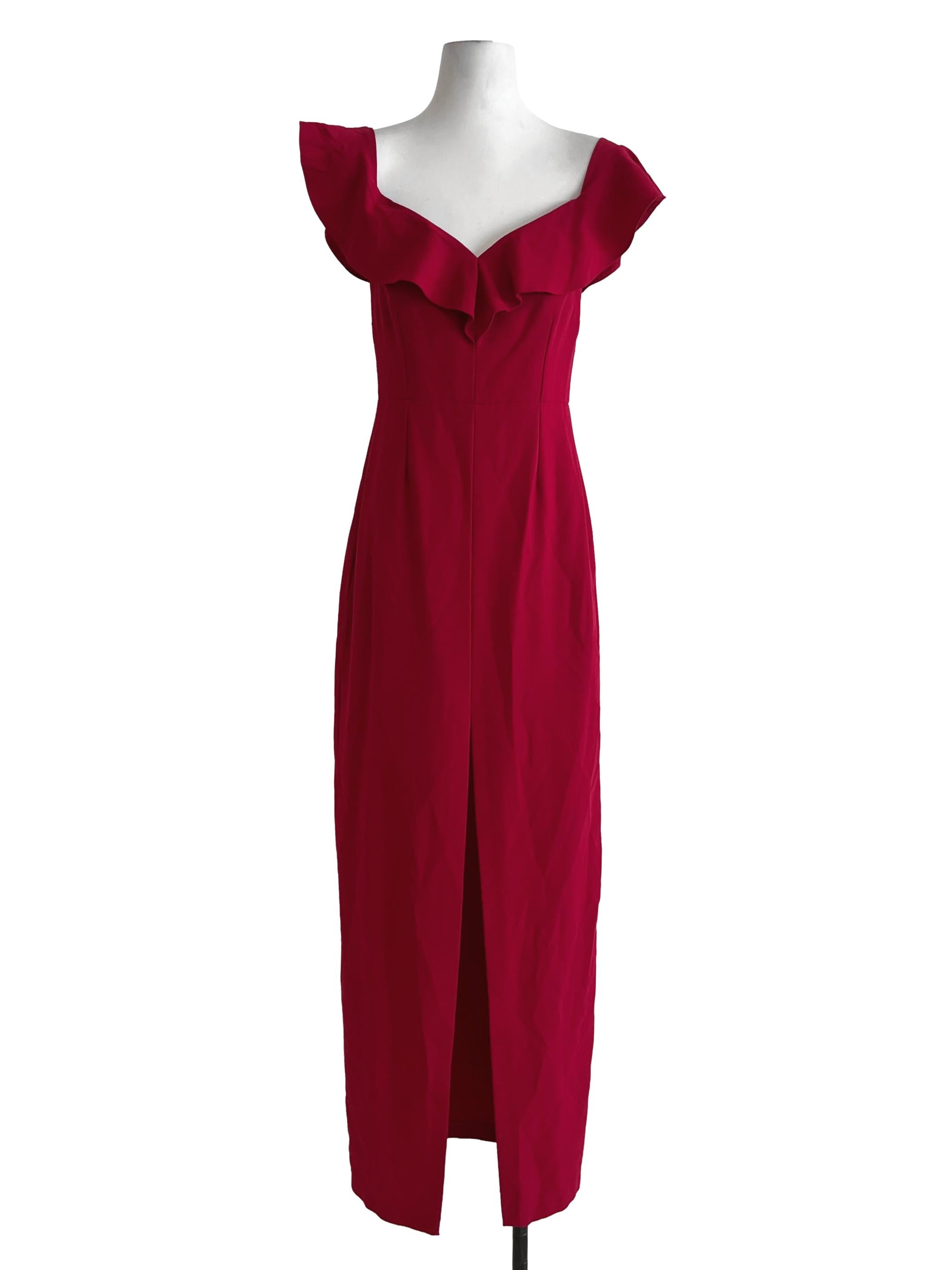 Scarlet Red V-Neckline A-Line Dress