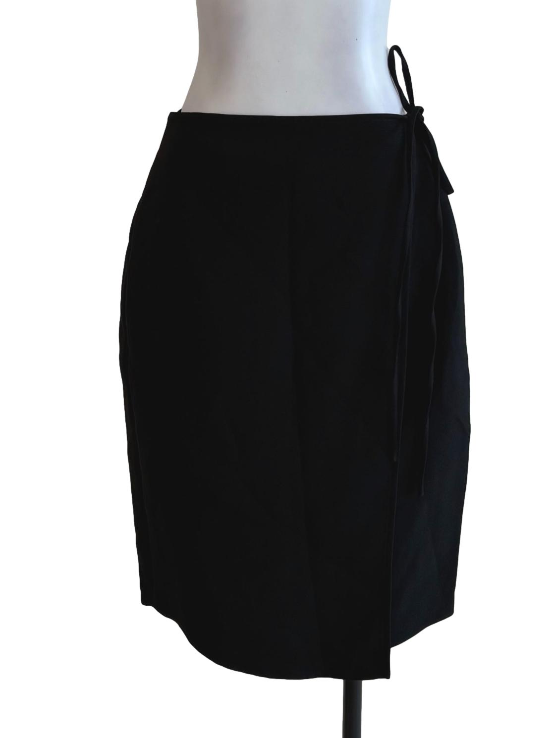 Black Plain Wrap Skirt
