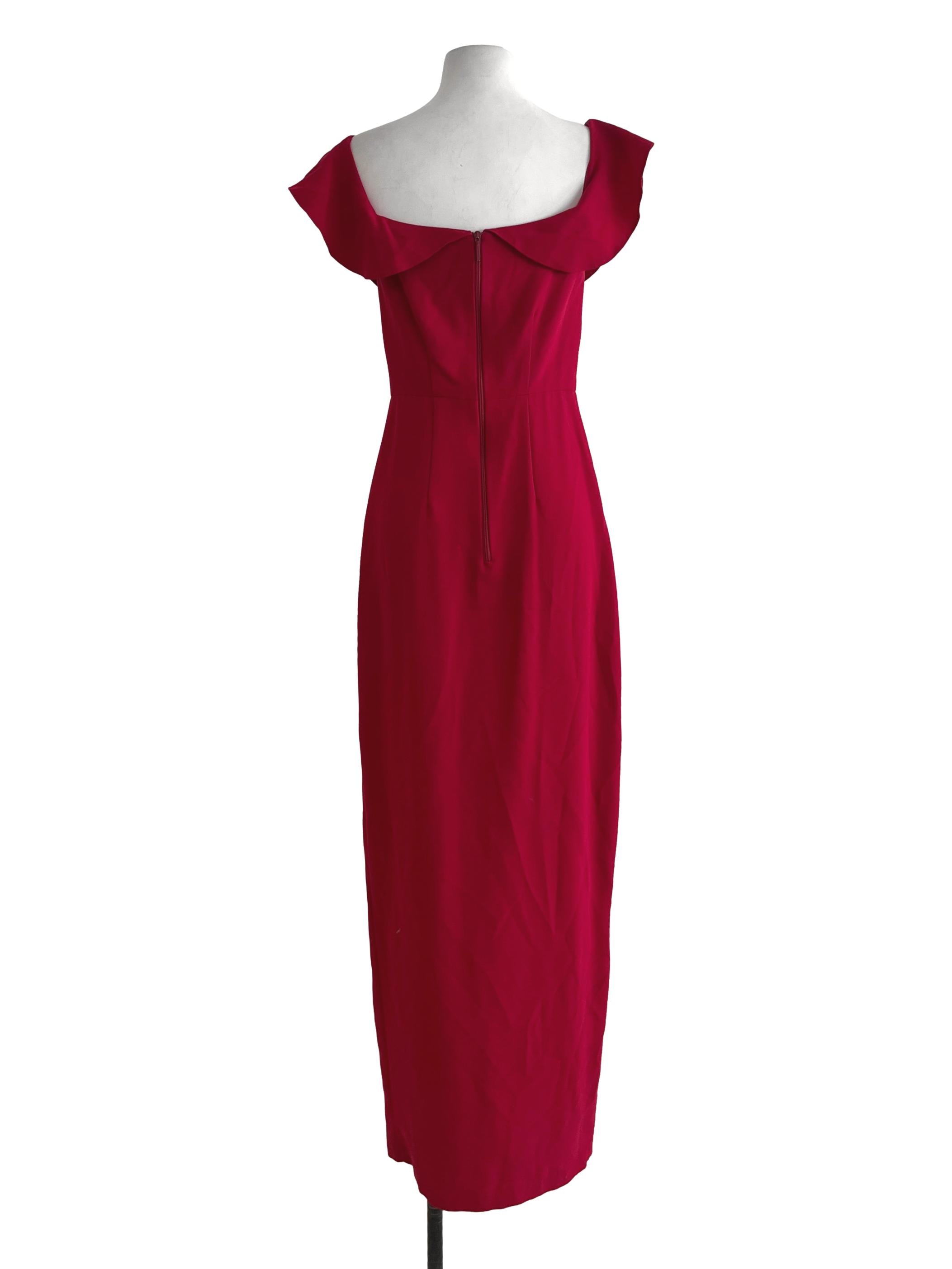 Scarlet Red V-Neckline A-Line Dress