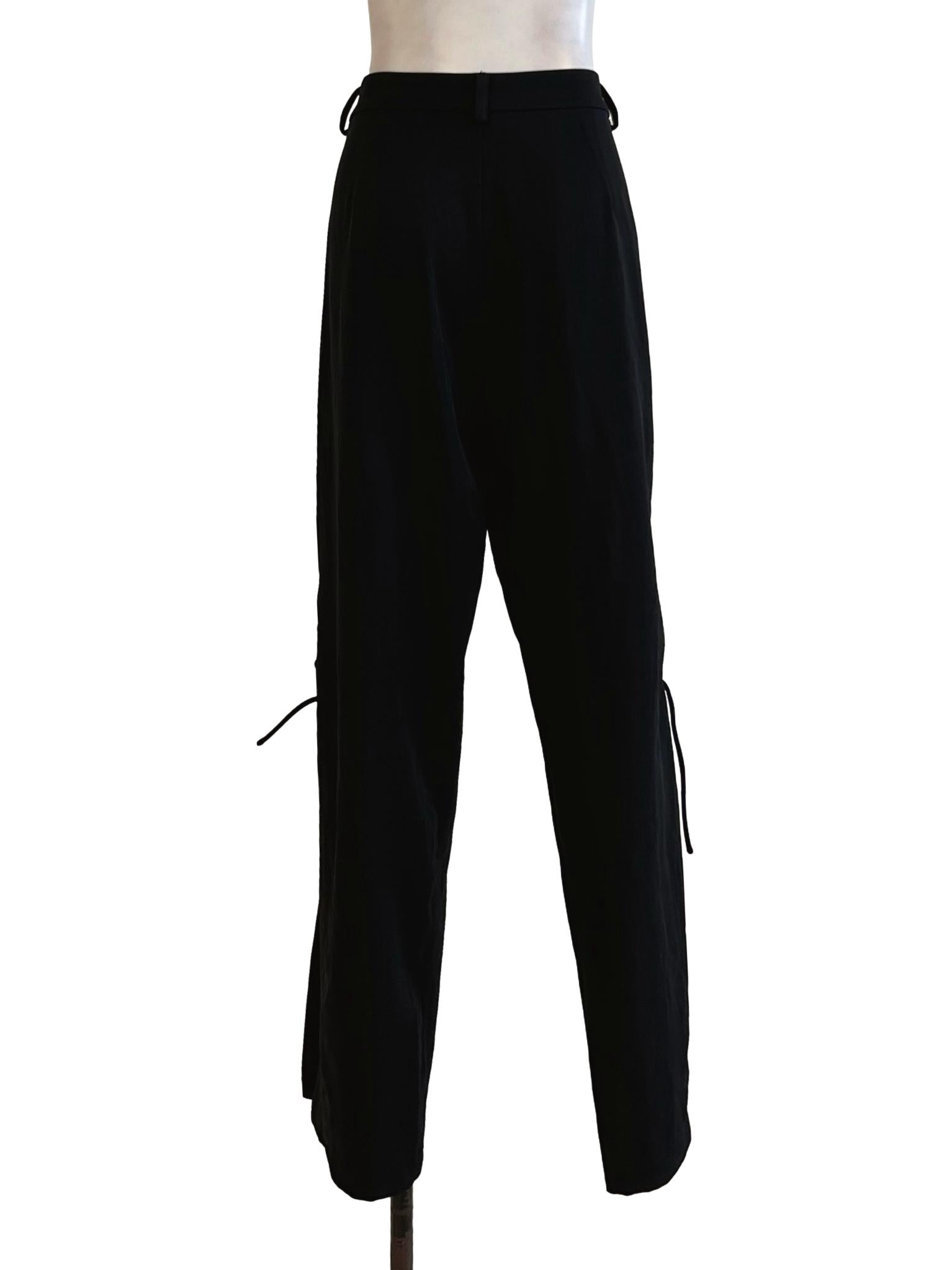 Black Side Lace Up Pants