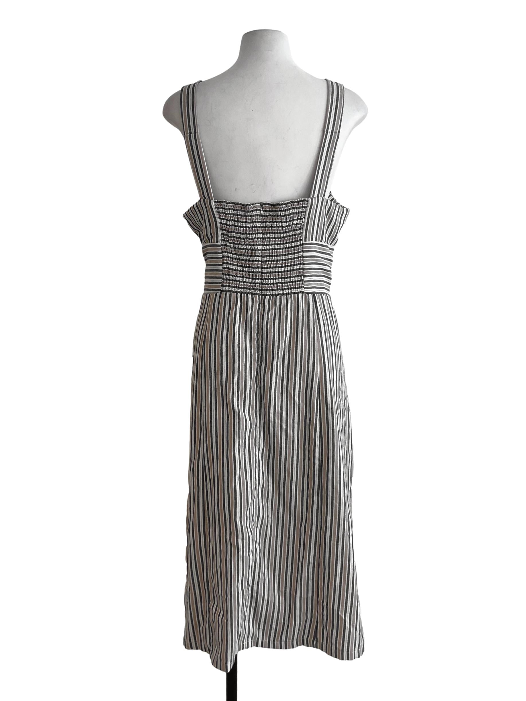 White Bengal Stripe A-Line Dress