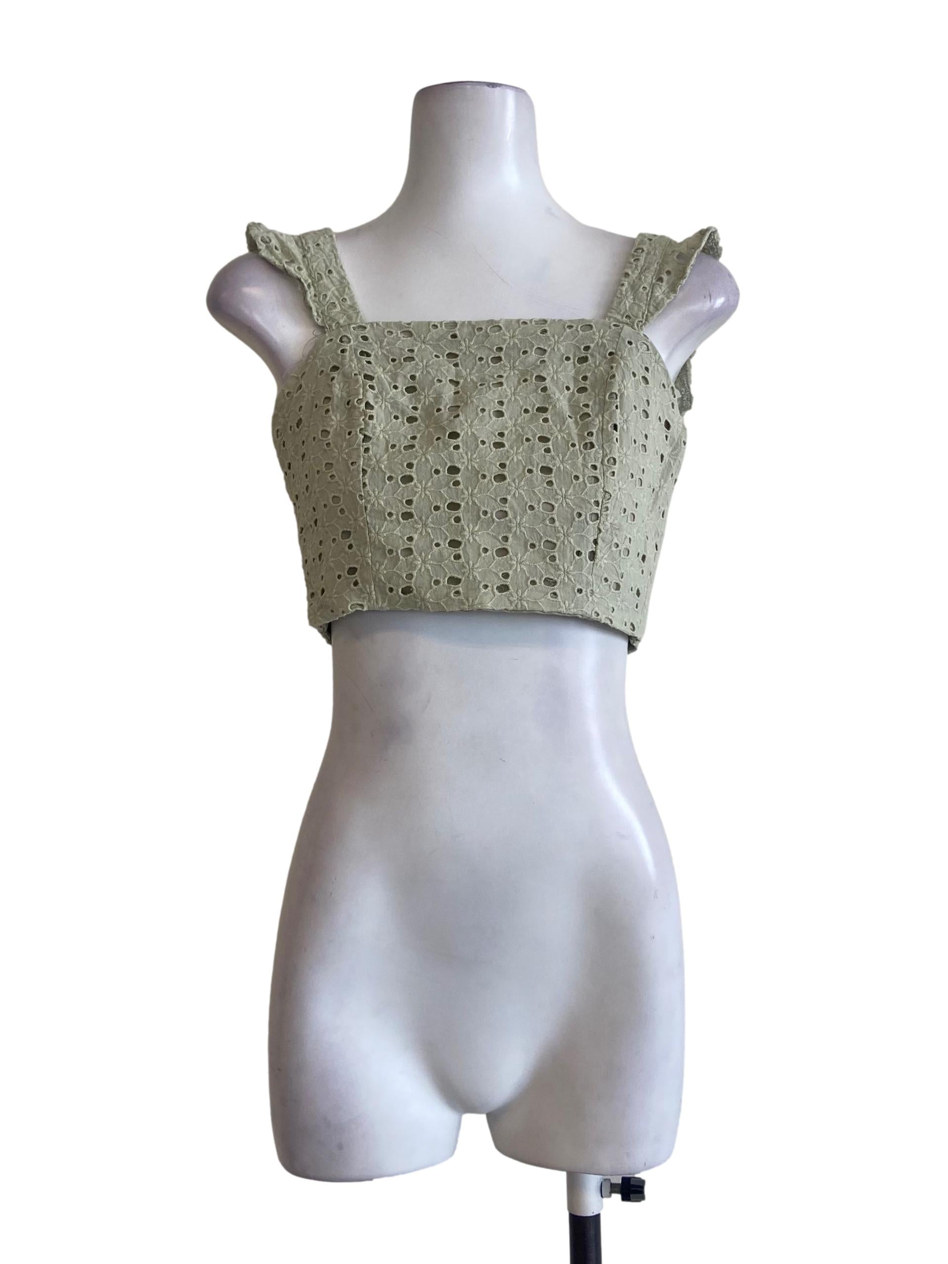 Mint Sleeveless Crop Top