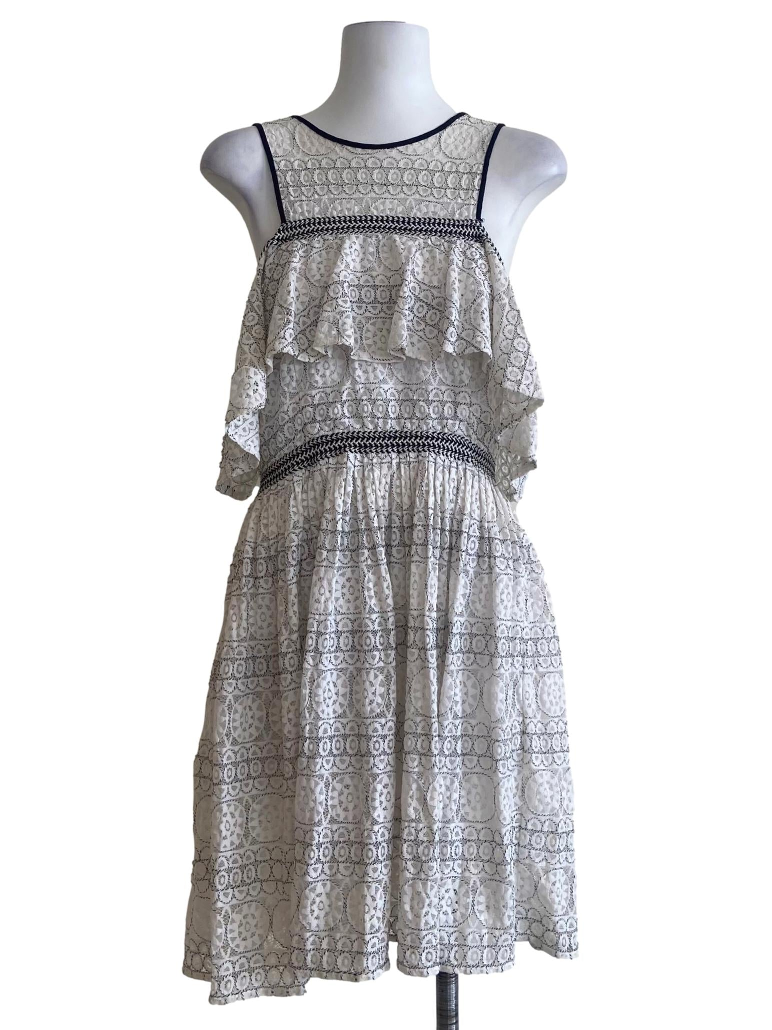 White Floral Lace Off -Shoulder A-Line Dress