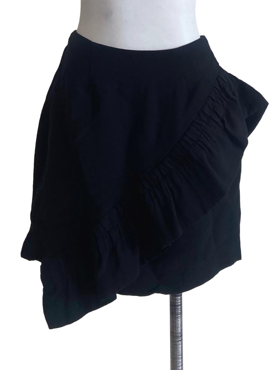 Black Ruffled Mini Skirt