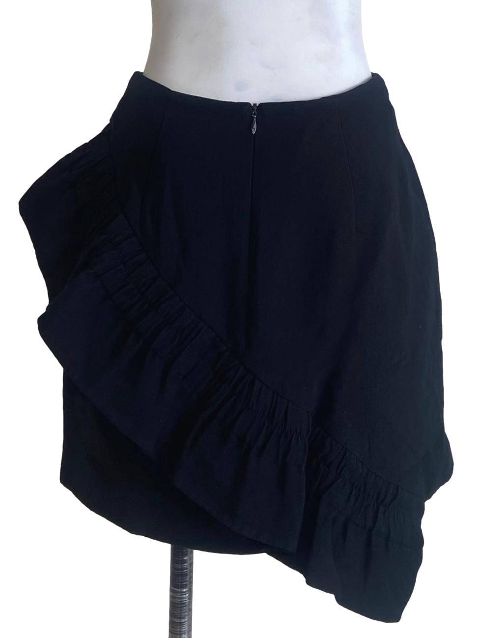 Black Ruffled Mini Skirt