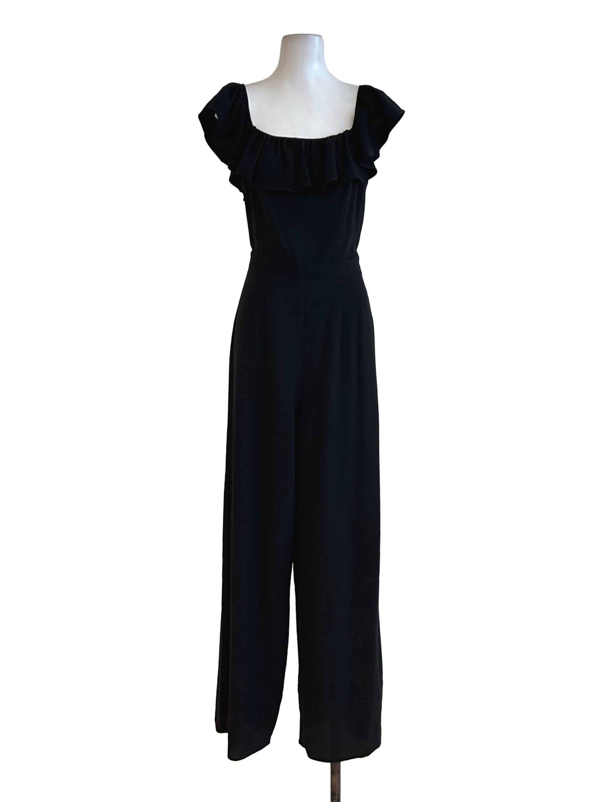 Black Ruffles Jumpsuits