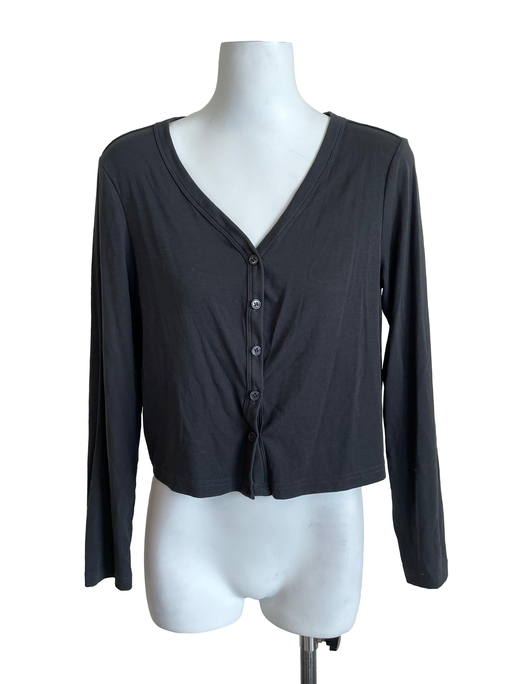 Pebble Grey Crop Cardigan