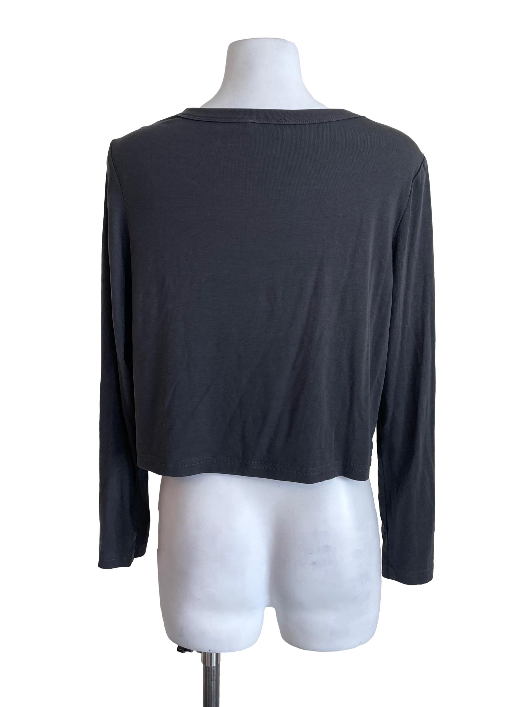 Pebble Grey Crop Cardigan