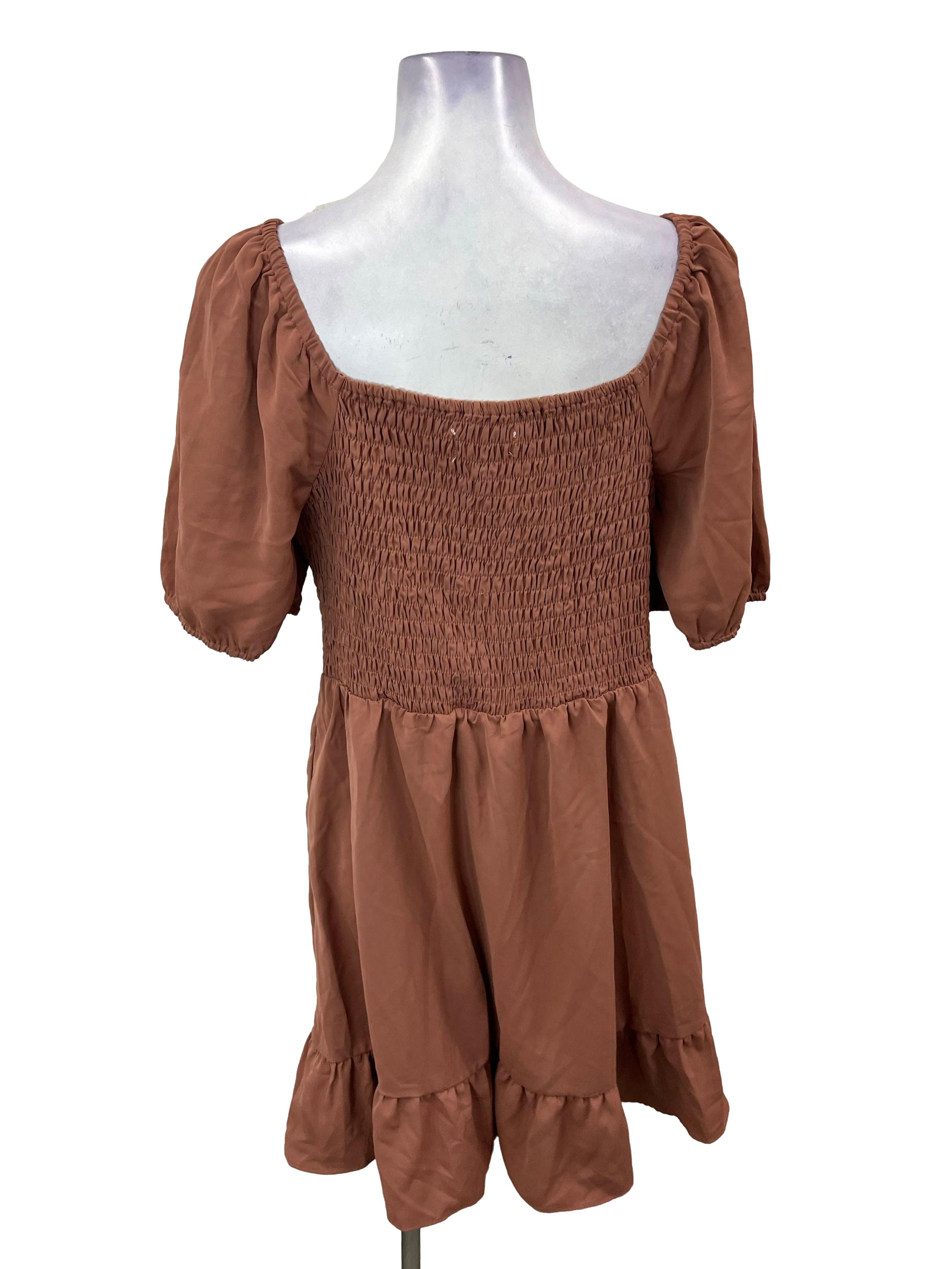 Brown Smocked Dress