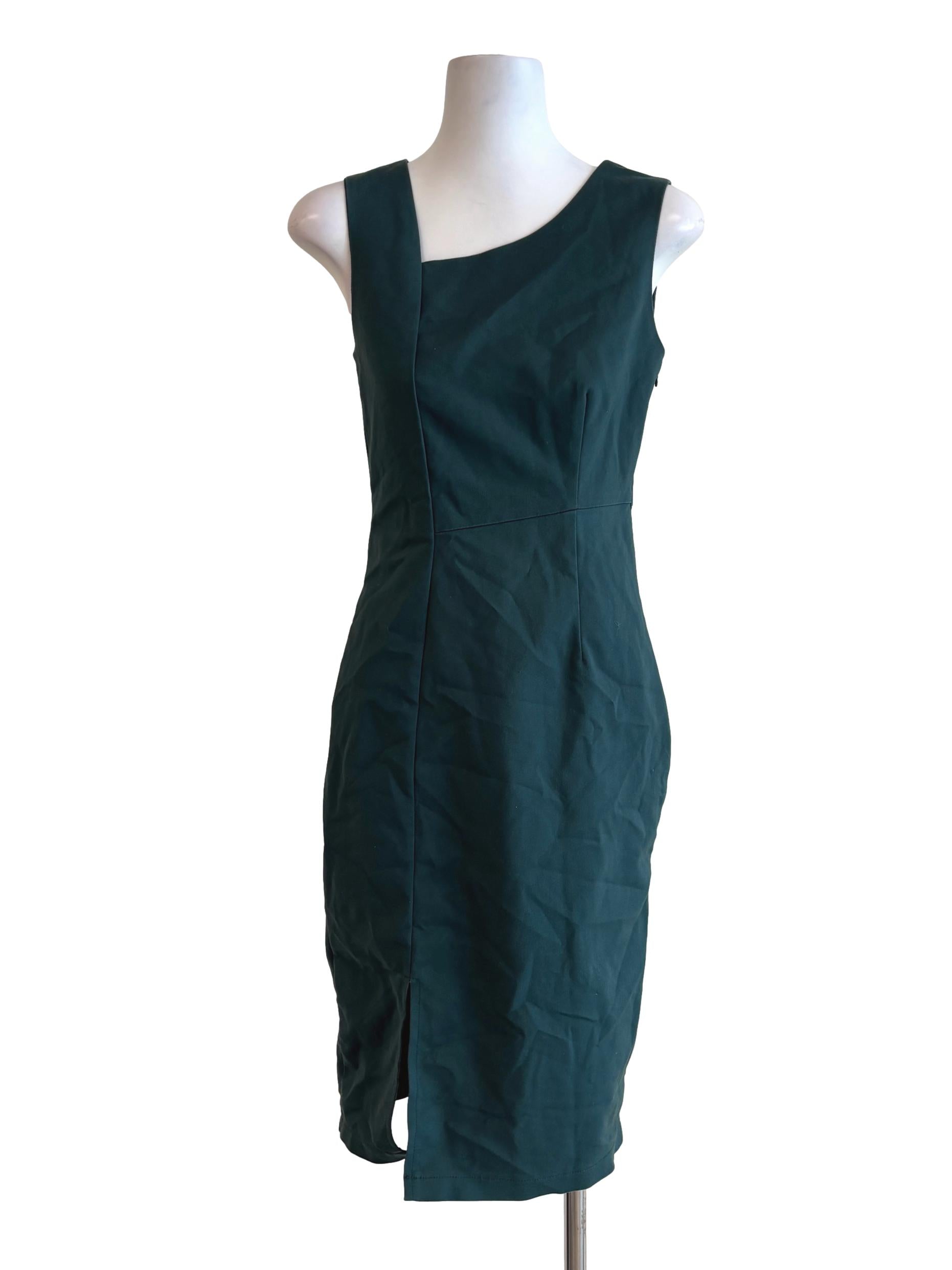 Pine Green Sleeveless Pencil Dress