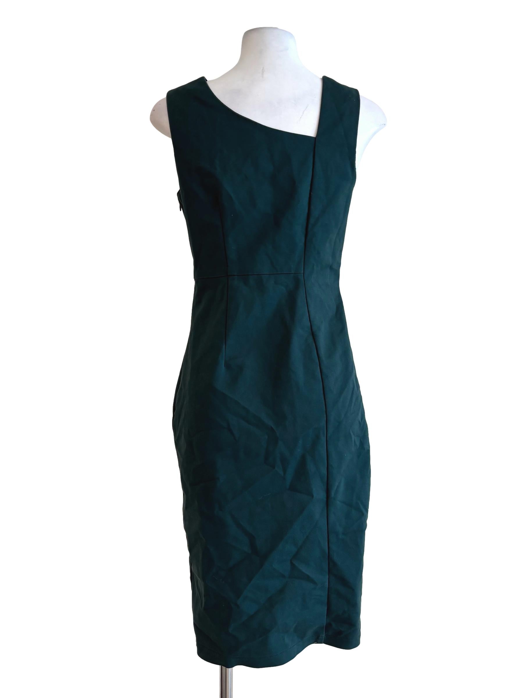 Pine Green Sleeveless Pencil Dress