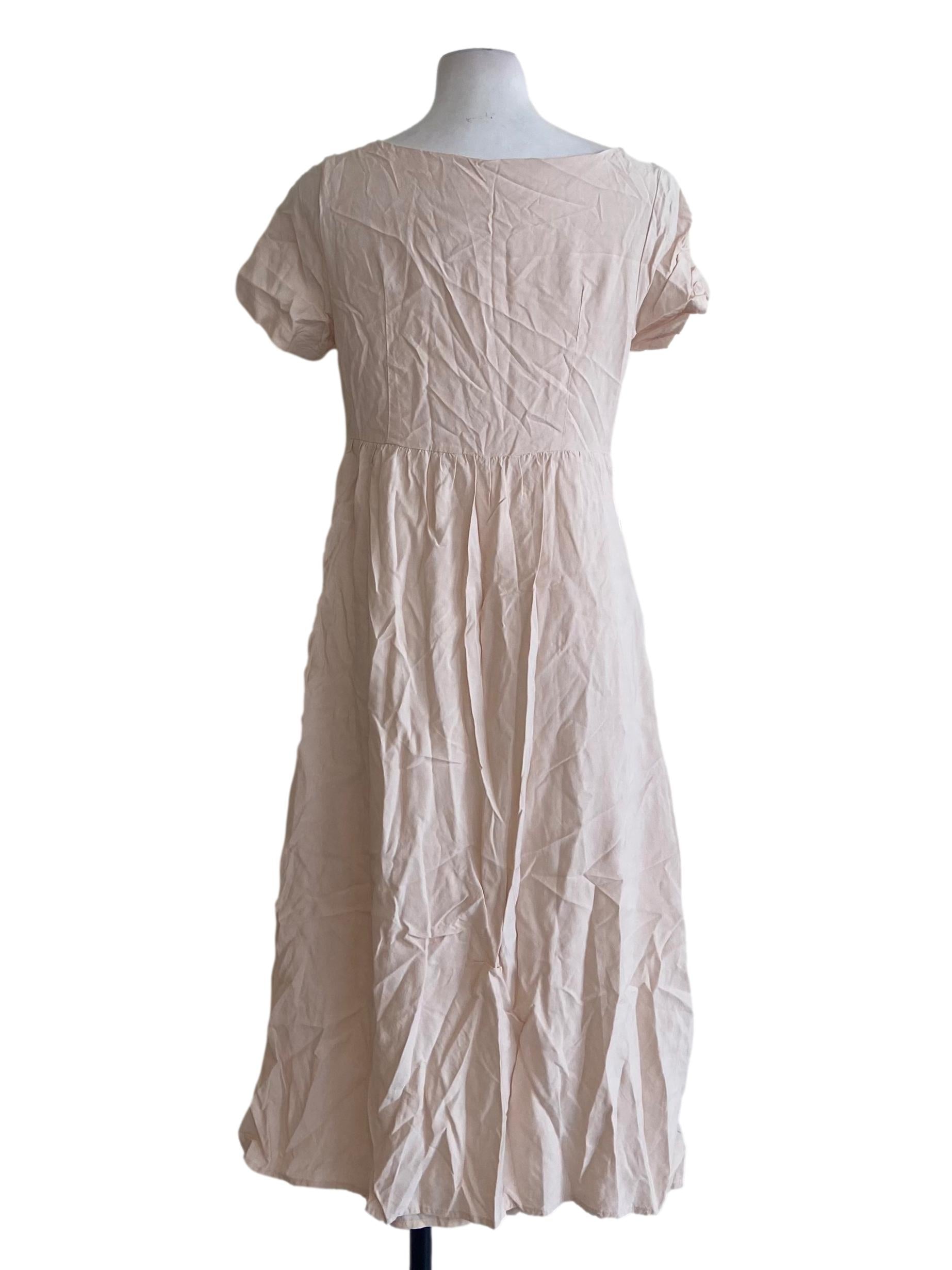 Chiffon White Button Down Empire Dress