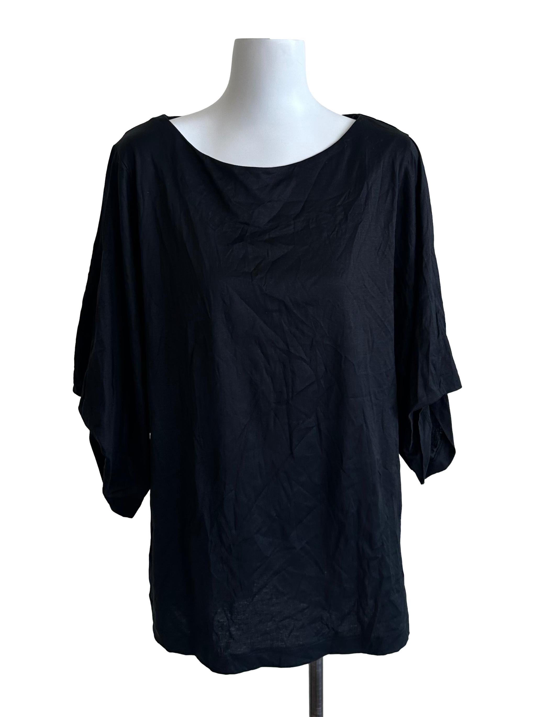 Raven Black Plain Casual Top