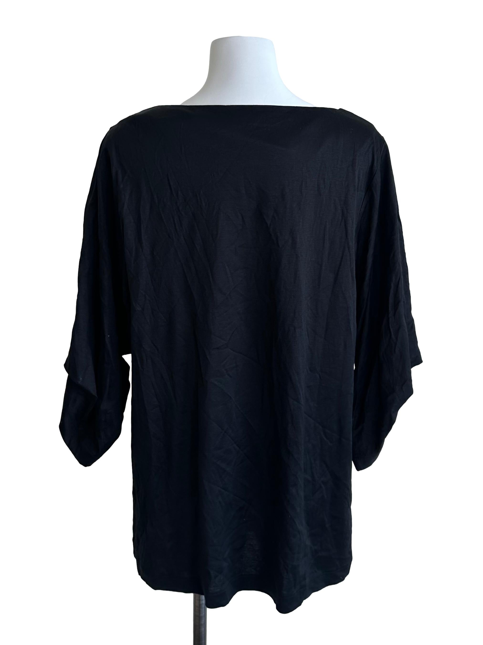 Raven Black Plain Casual Top