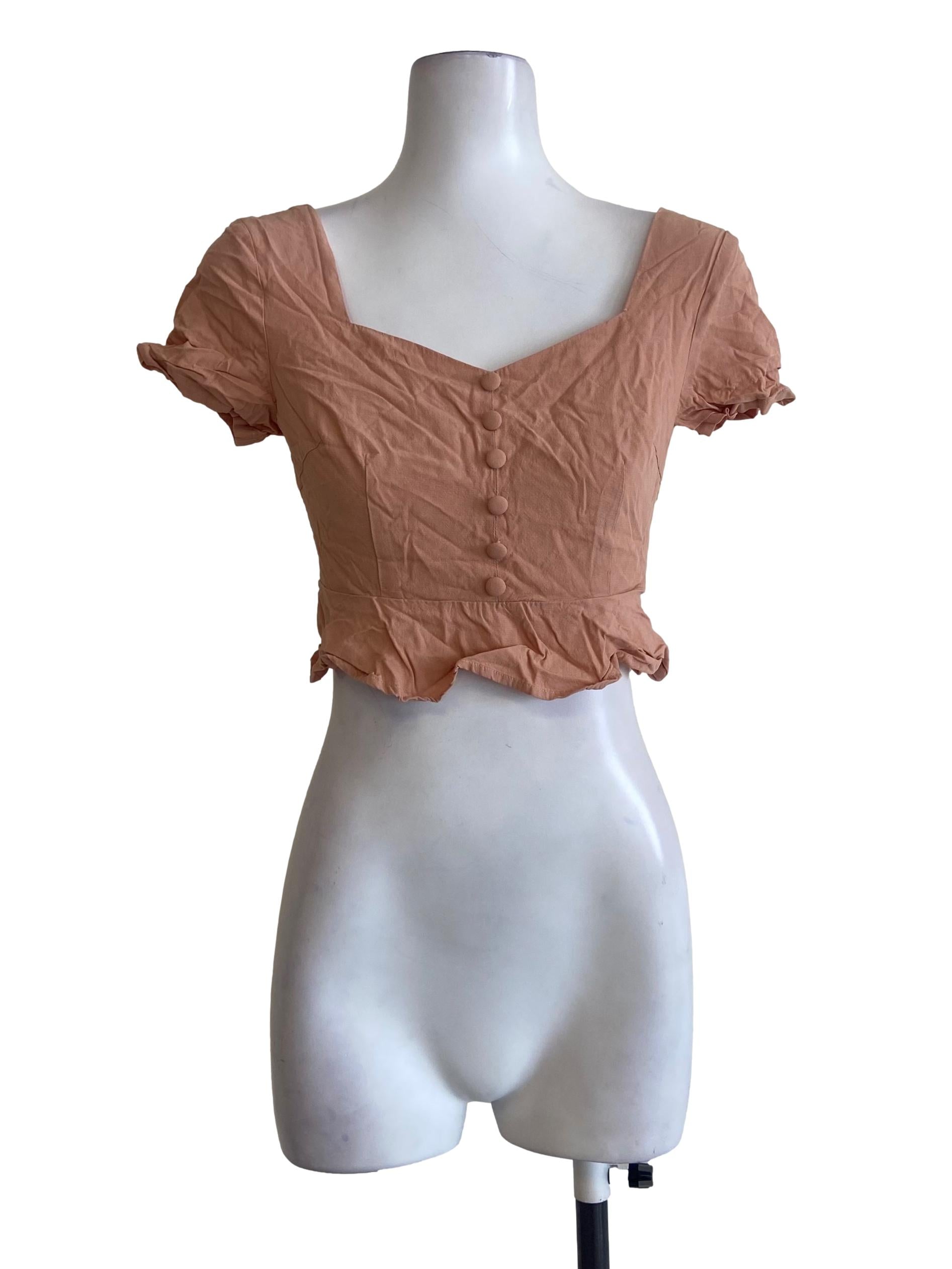 Butterscotch Orange Square Neck Crop Top