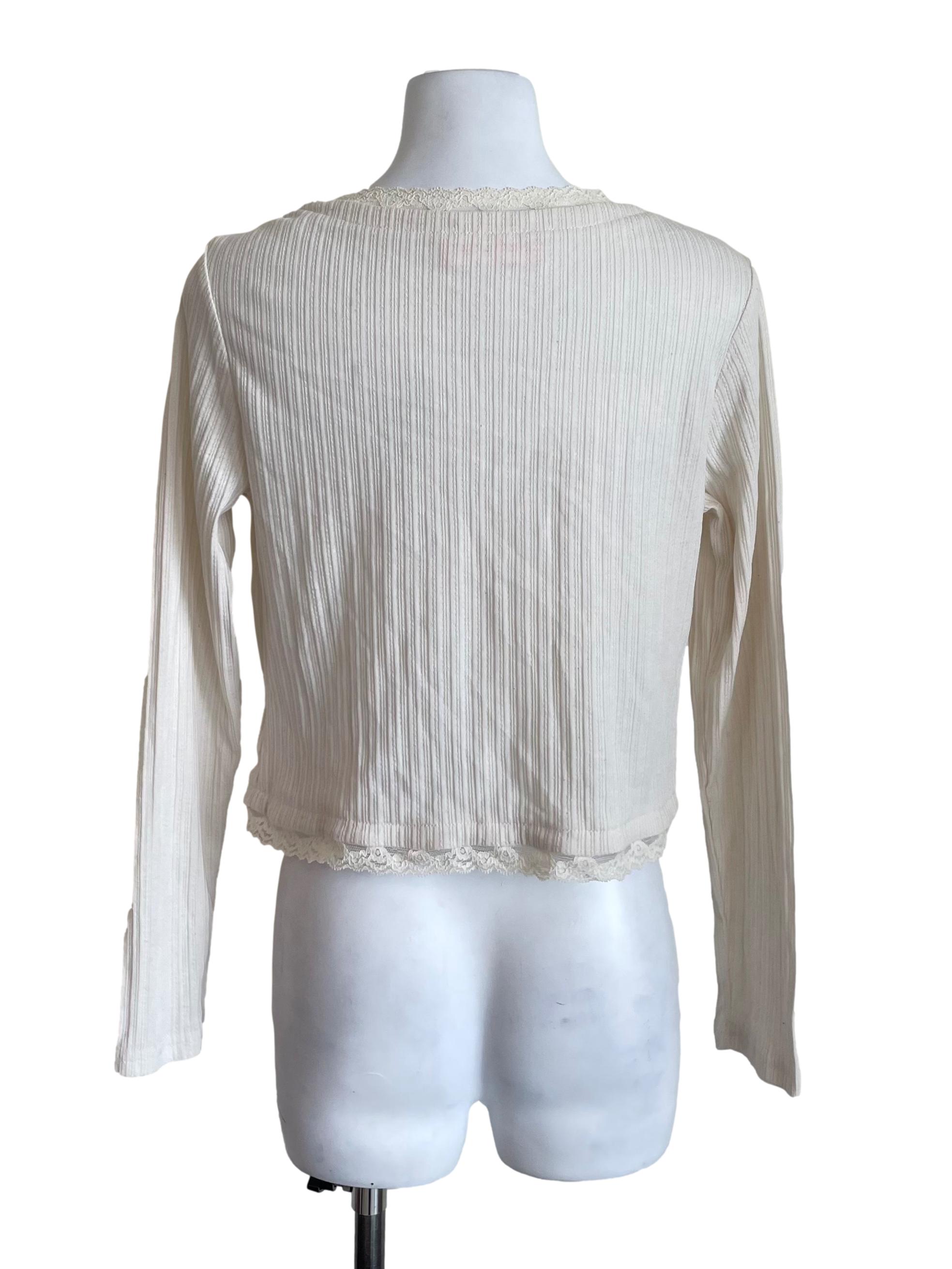 Cream Lace And Pearls Cardigan