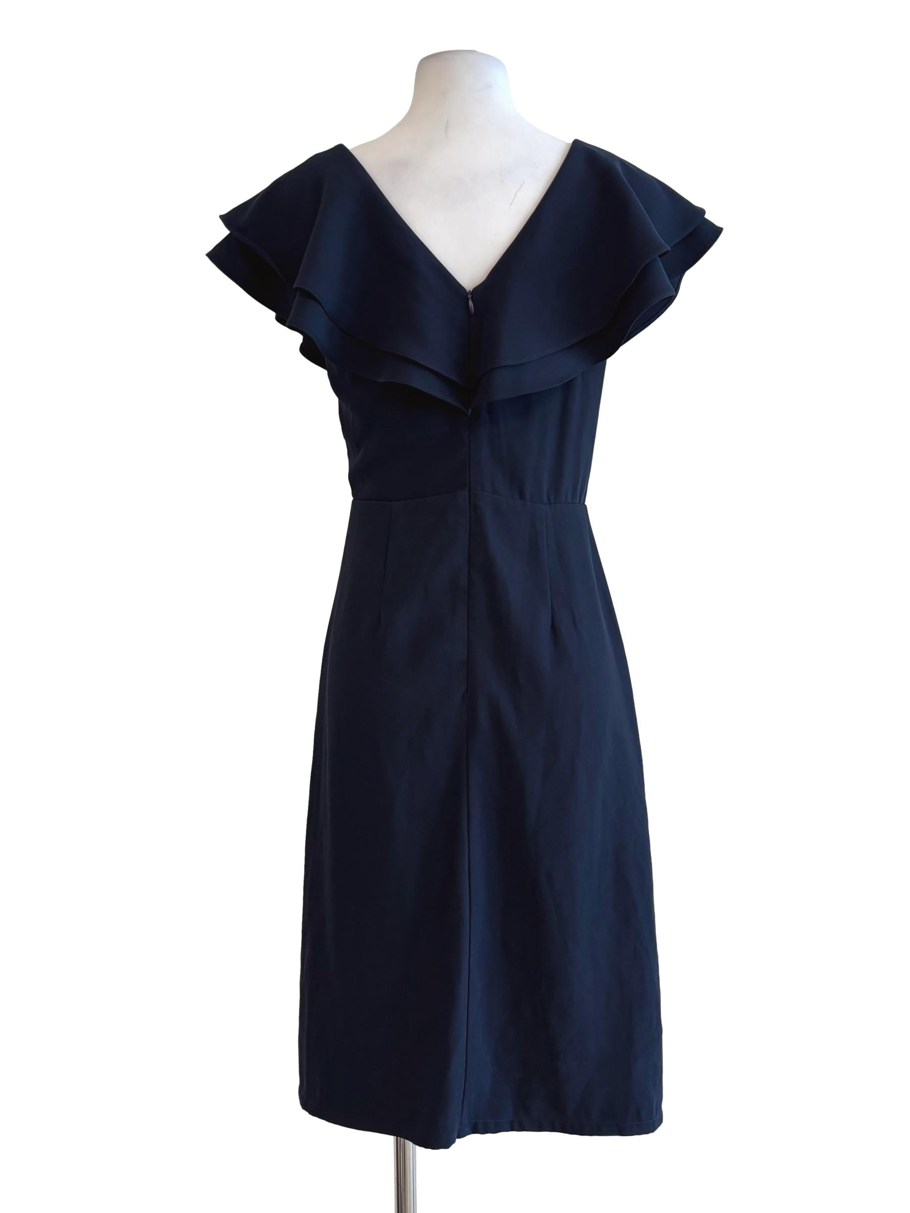 Midnight Blue Ruffle A-Line Dress TCL