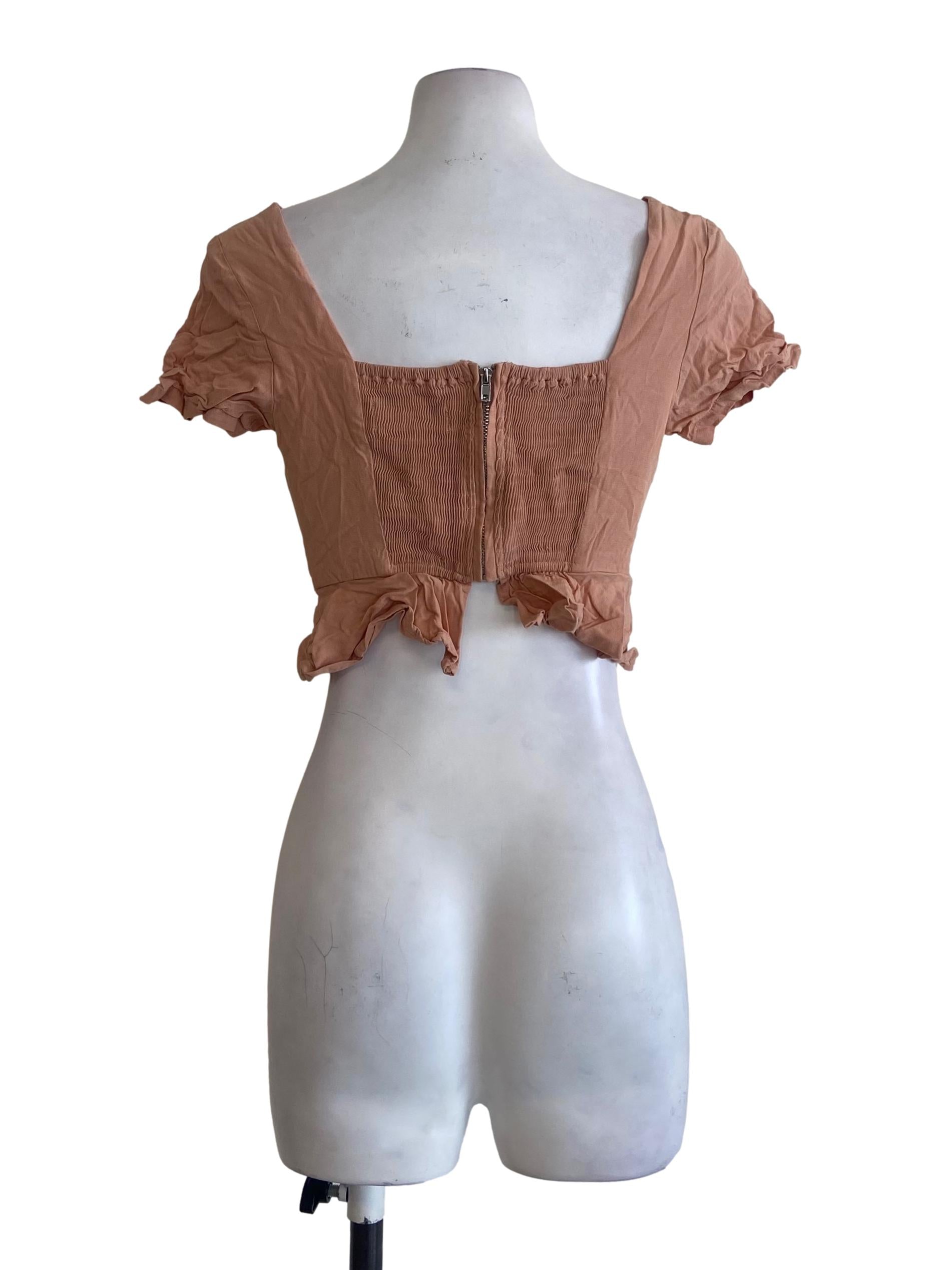 Butterscotch Orange Square Neck Crop Top