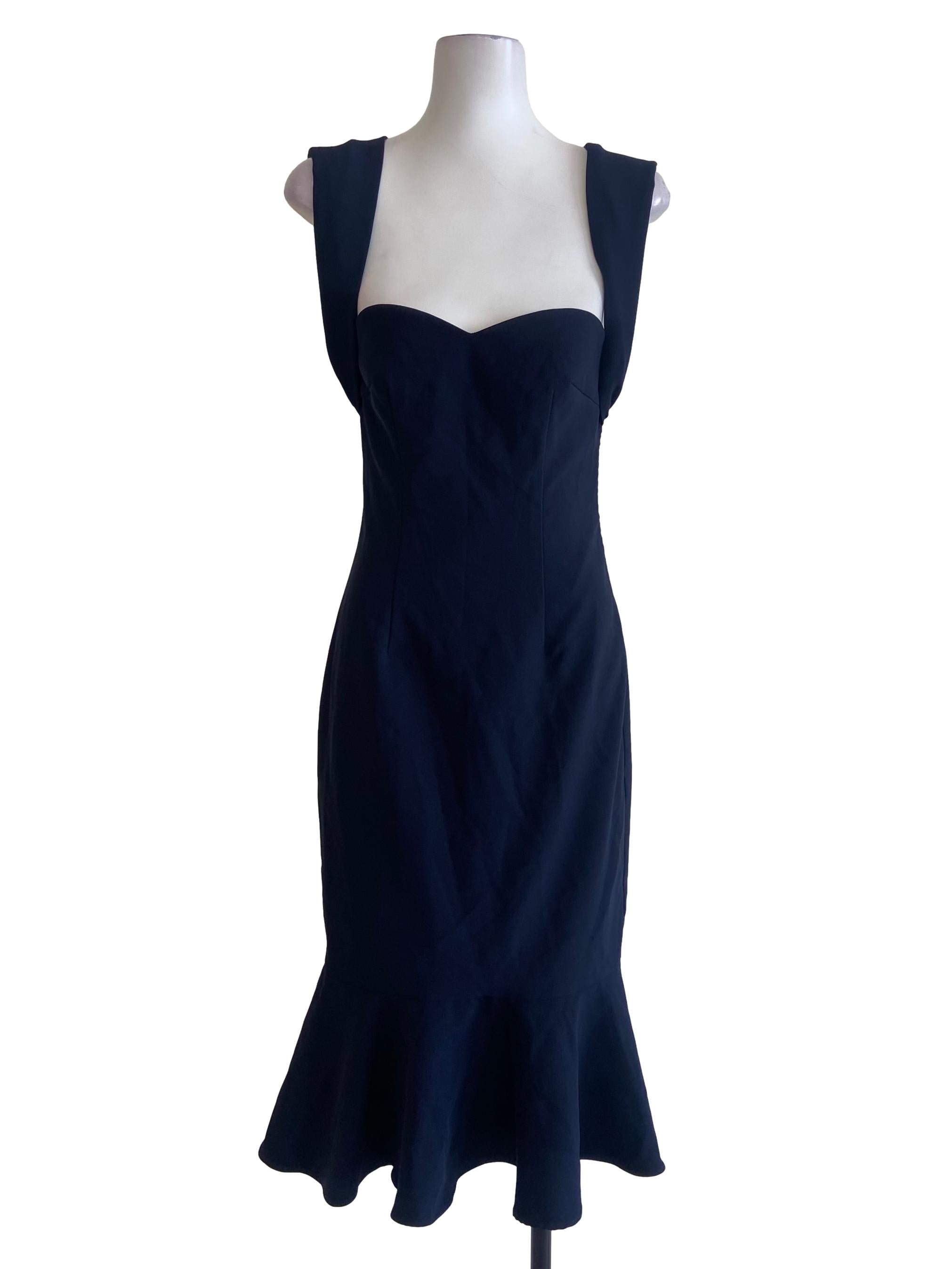 Navy Blue Sleeveless Drop Waist Dress