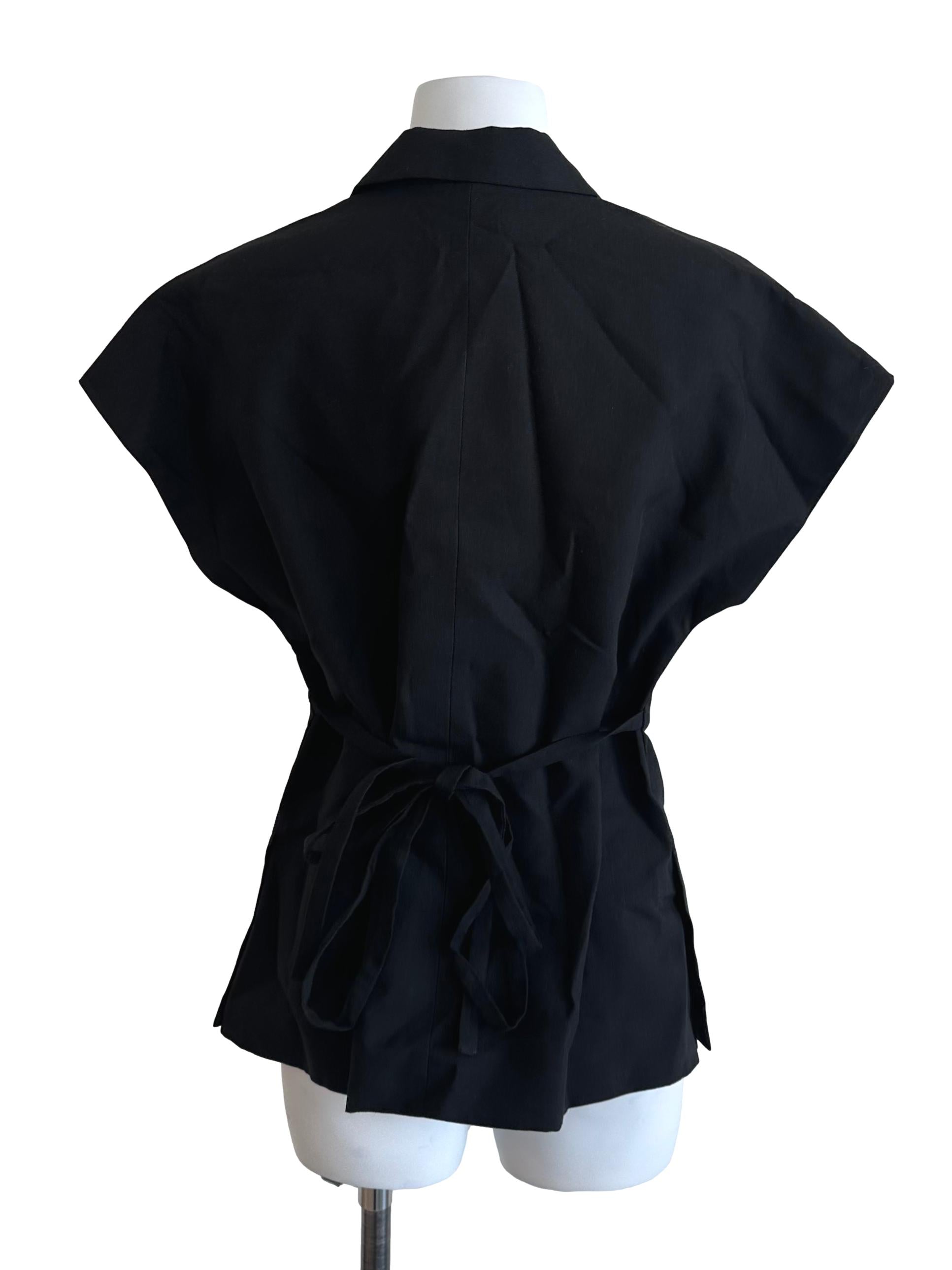 Black Wool-Blend Belted Overshirt OSN