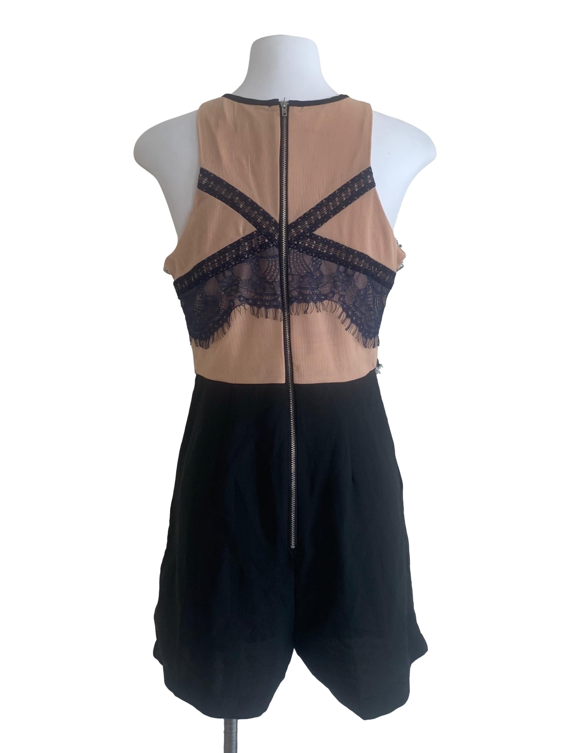 Black Laced Pattern Romper