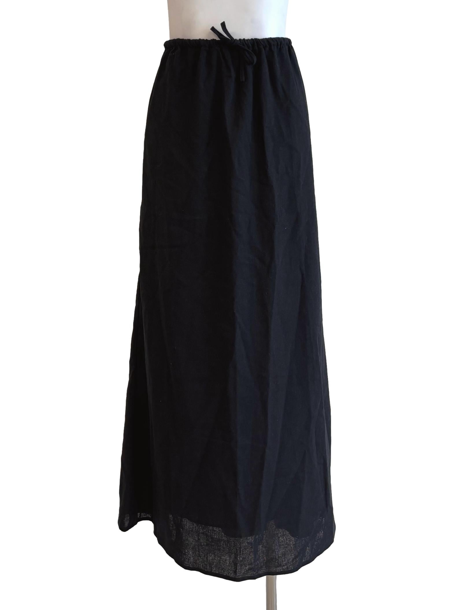 Soft Black Linen Skirt
