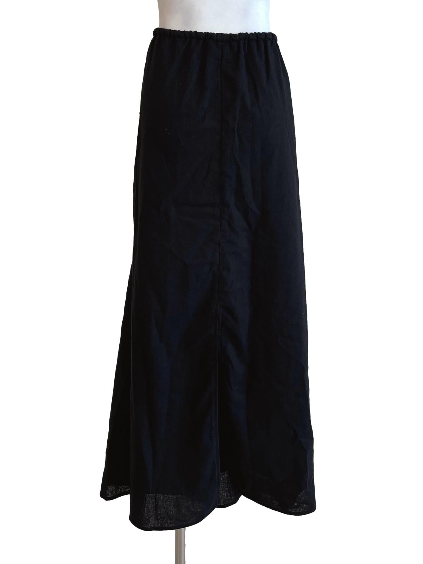 Soft Black Linen Skirt