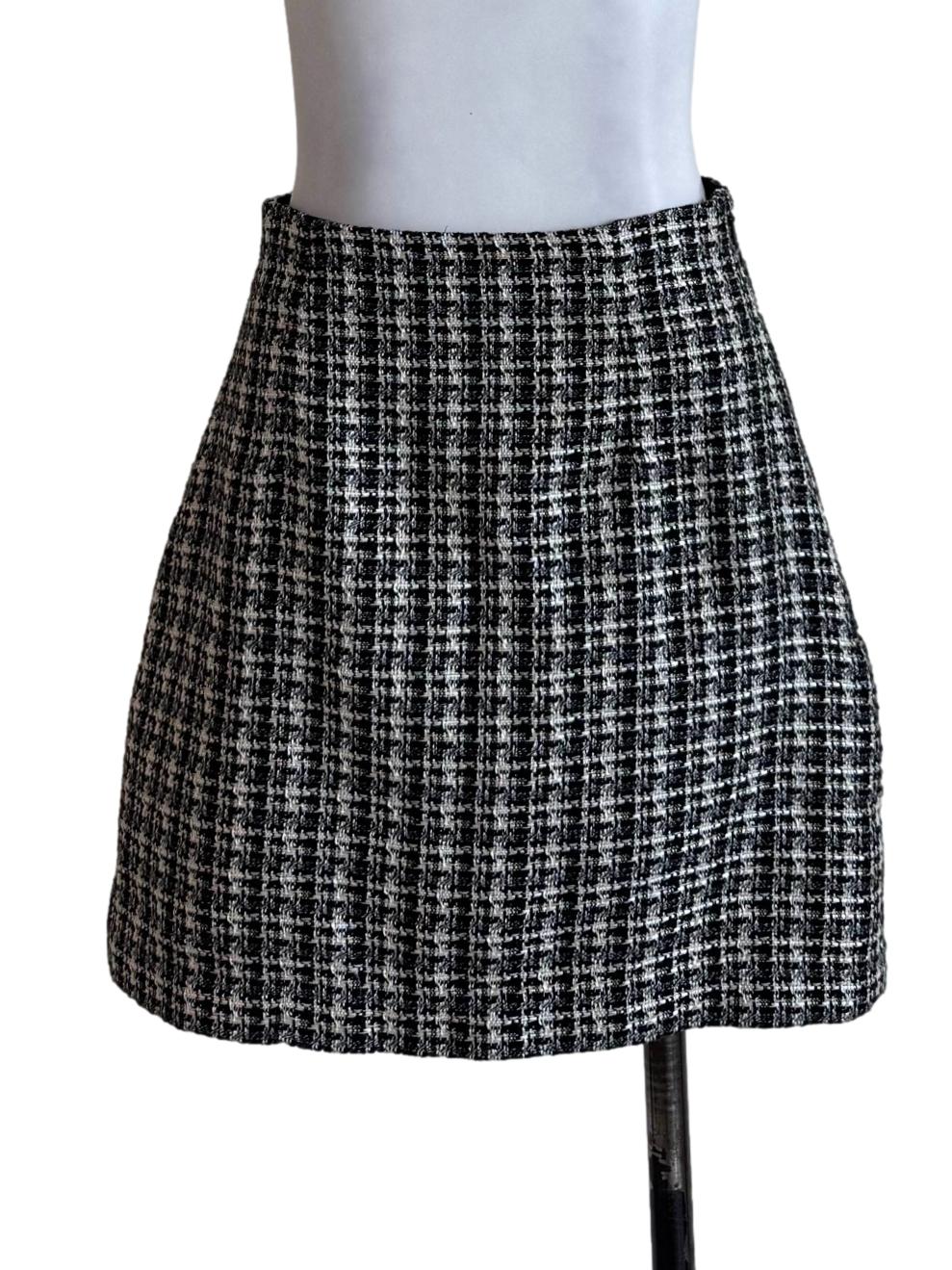 Jet Tweed Mini Skirt