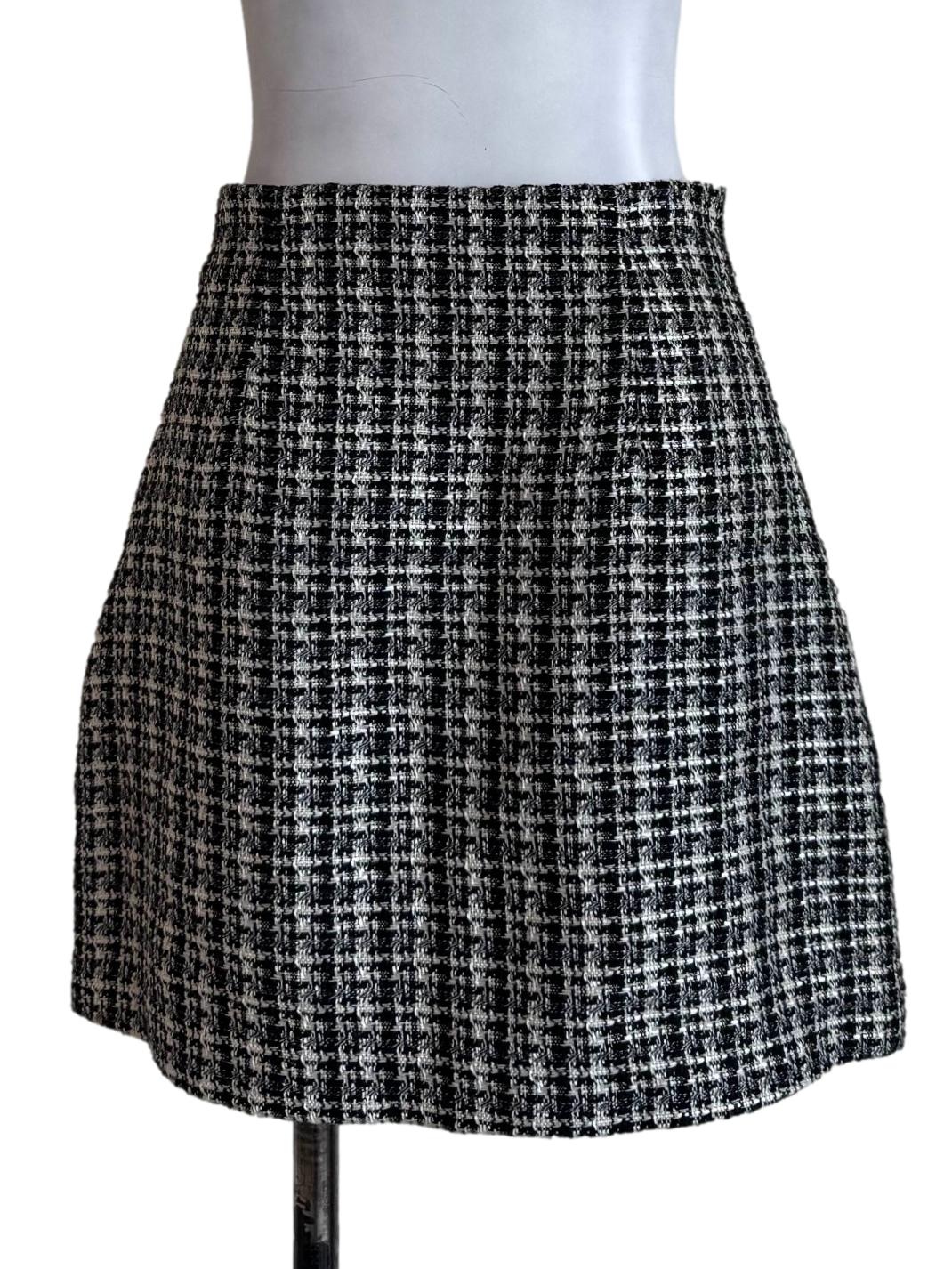 Jet Tweed Mini Skirt