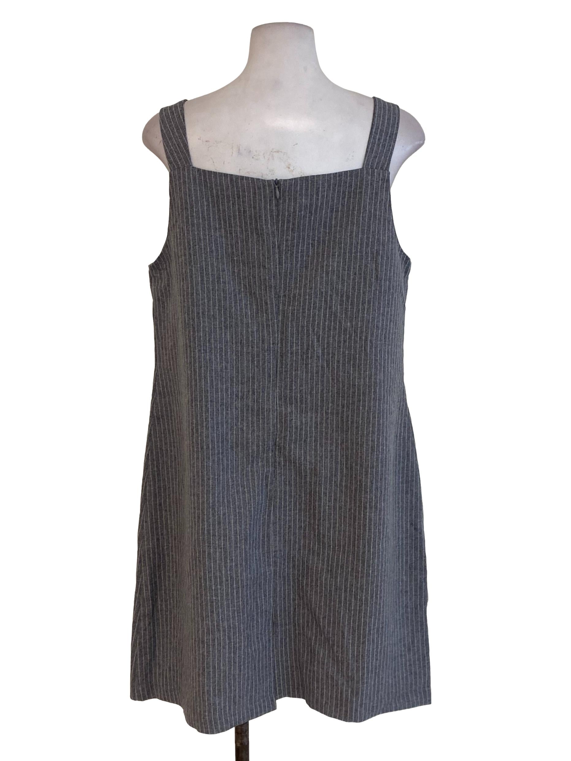 Grey Striped Shift Dress