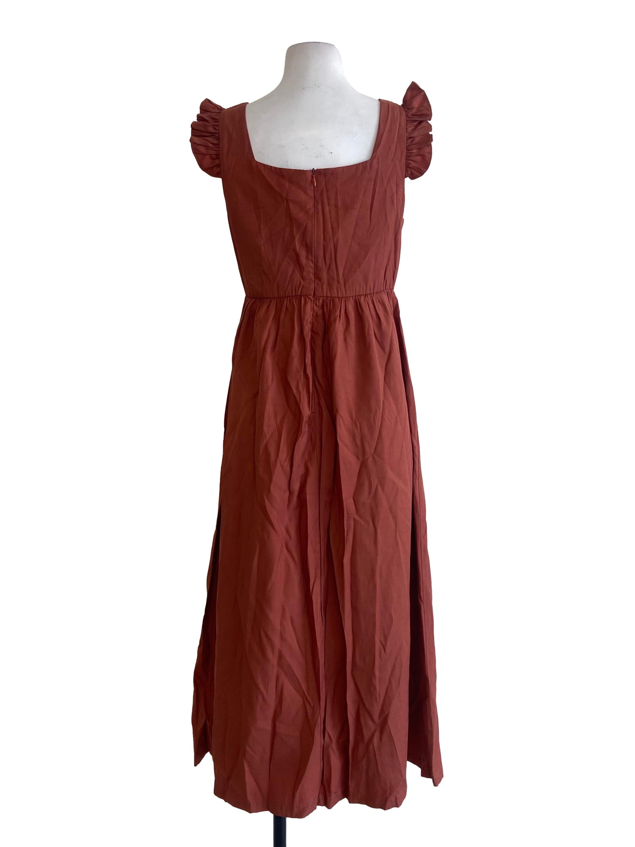 Fire Orange Sleeveless Apron Dress