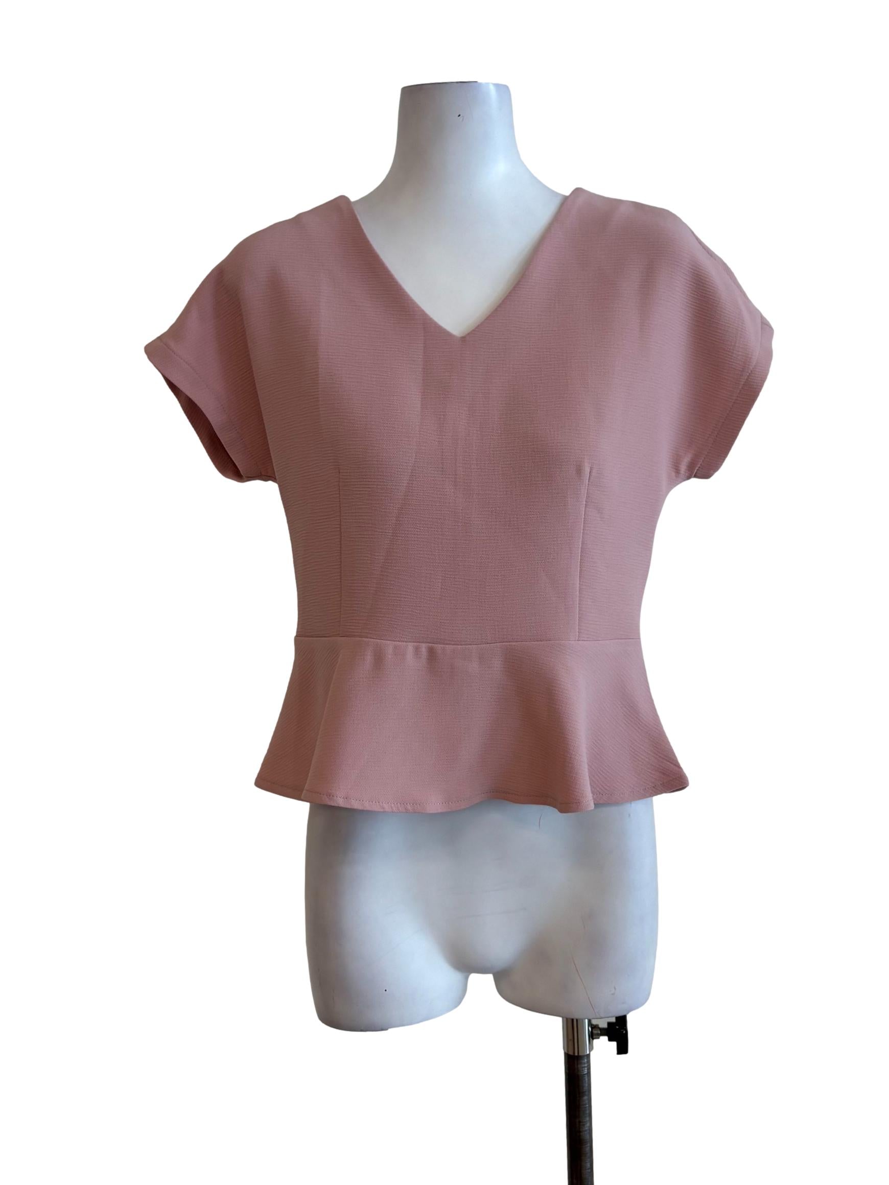 Flamingo Pink Peplum Top