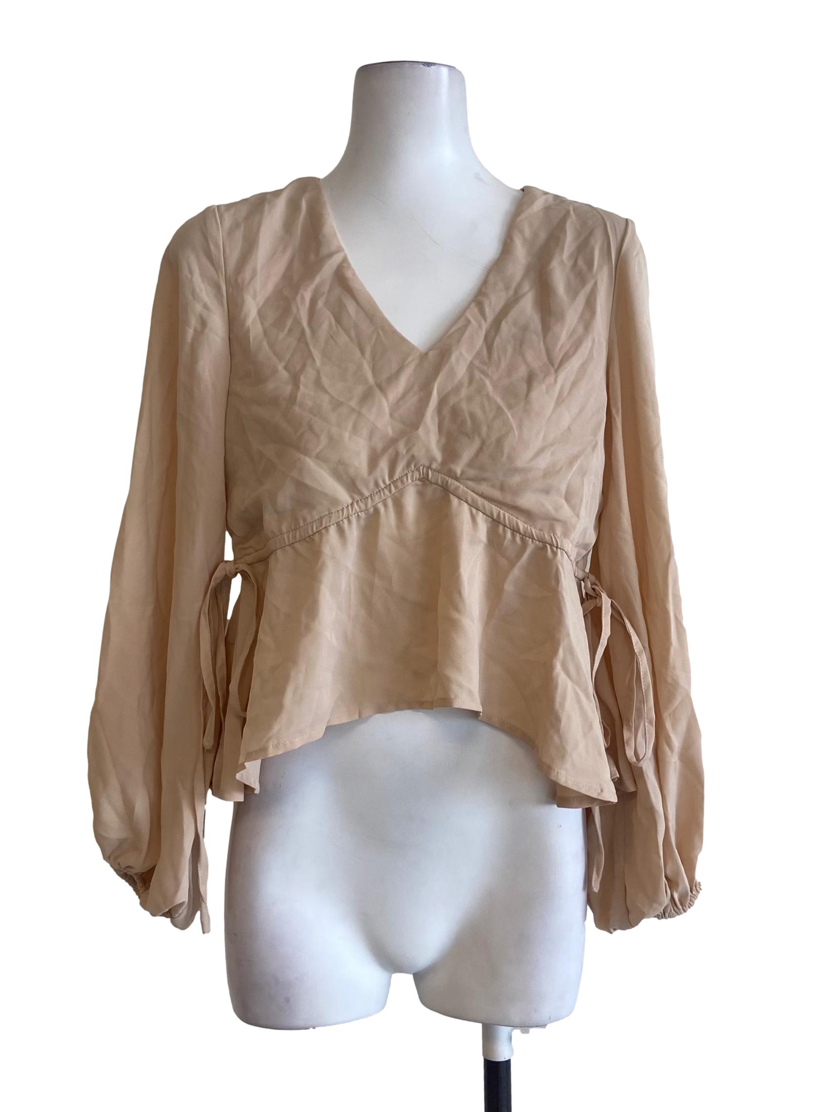 Coconut White V Neck Blouse