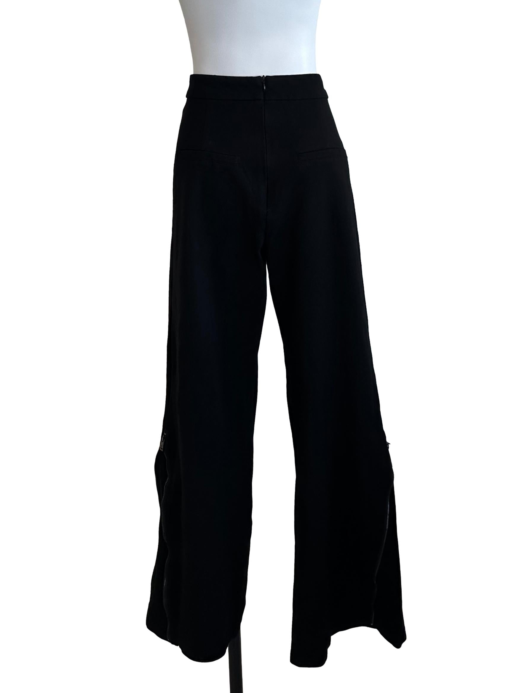 Raven Black High Waist Flare Long Pants