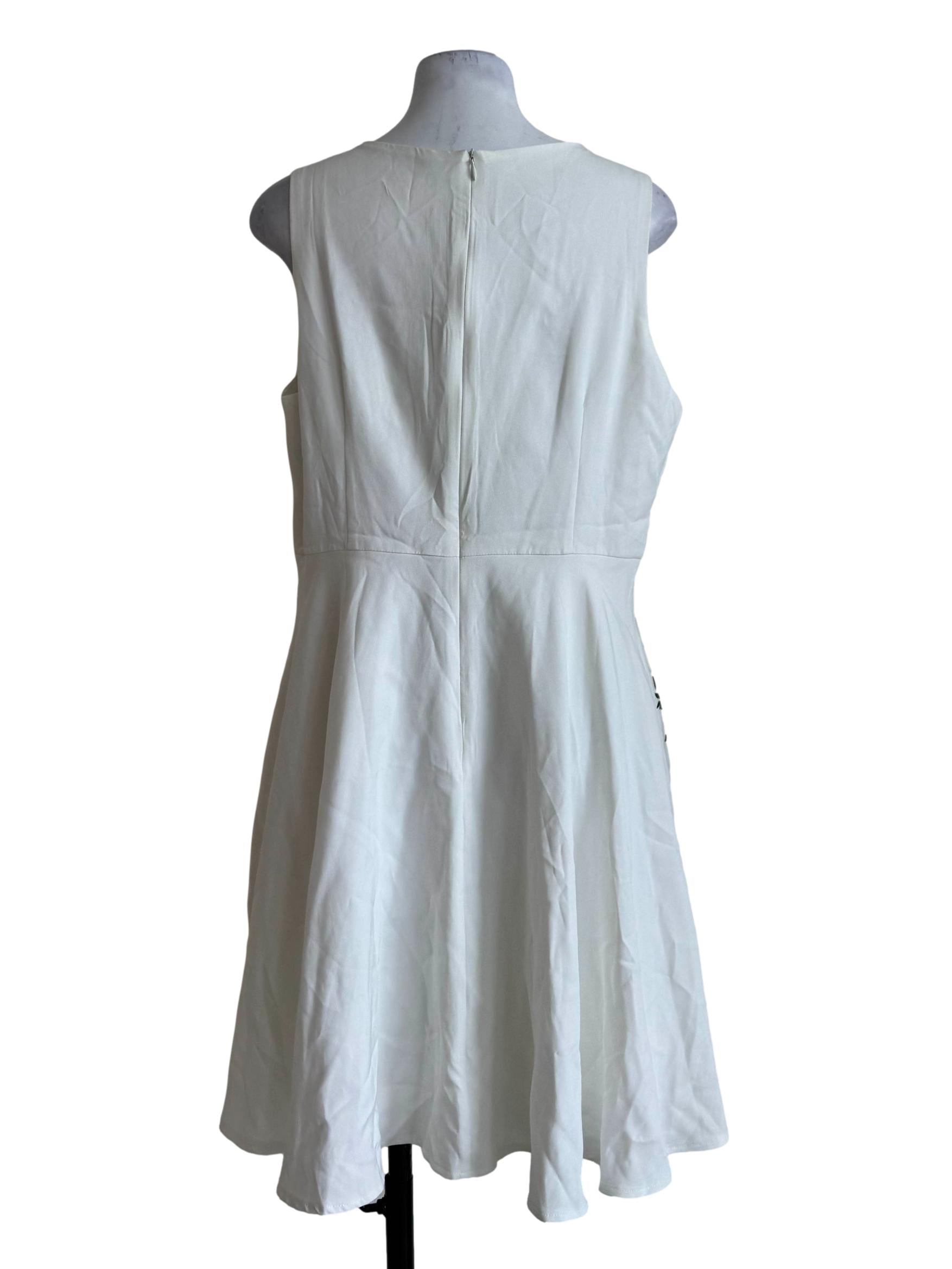 Eggshell Embroidery Empire Dress