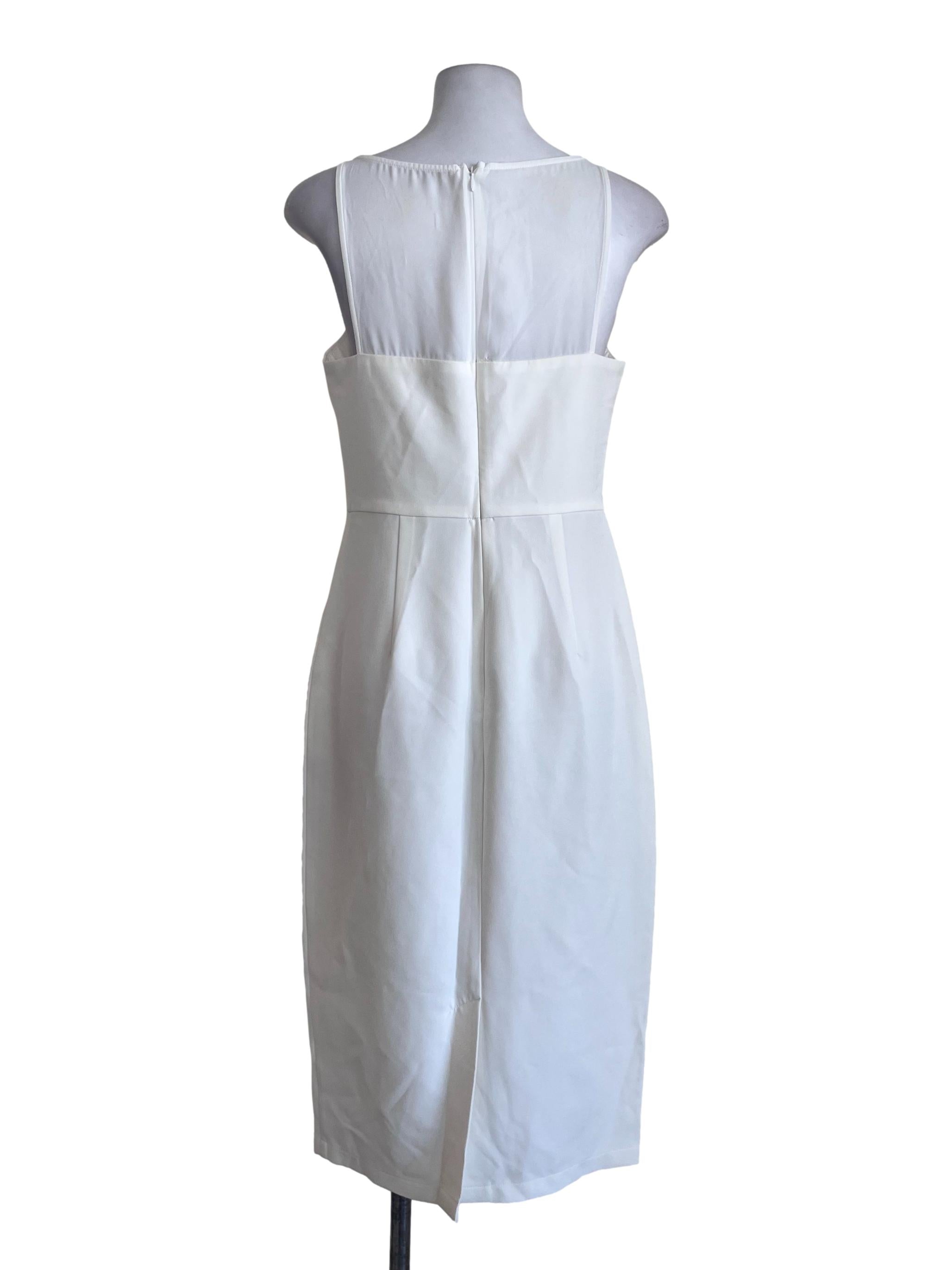 White Sleeveless Pegged Dress LB