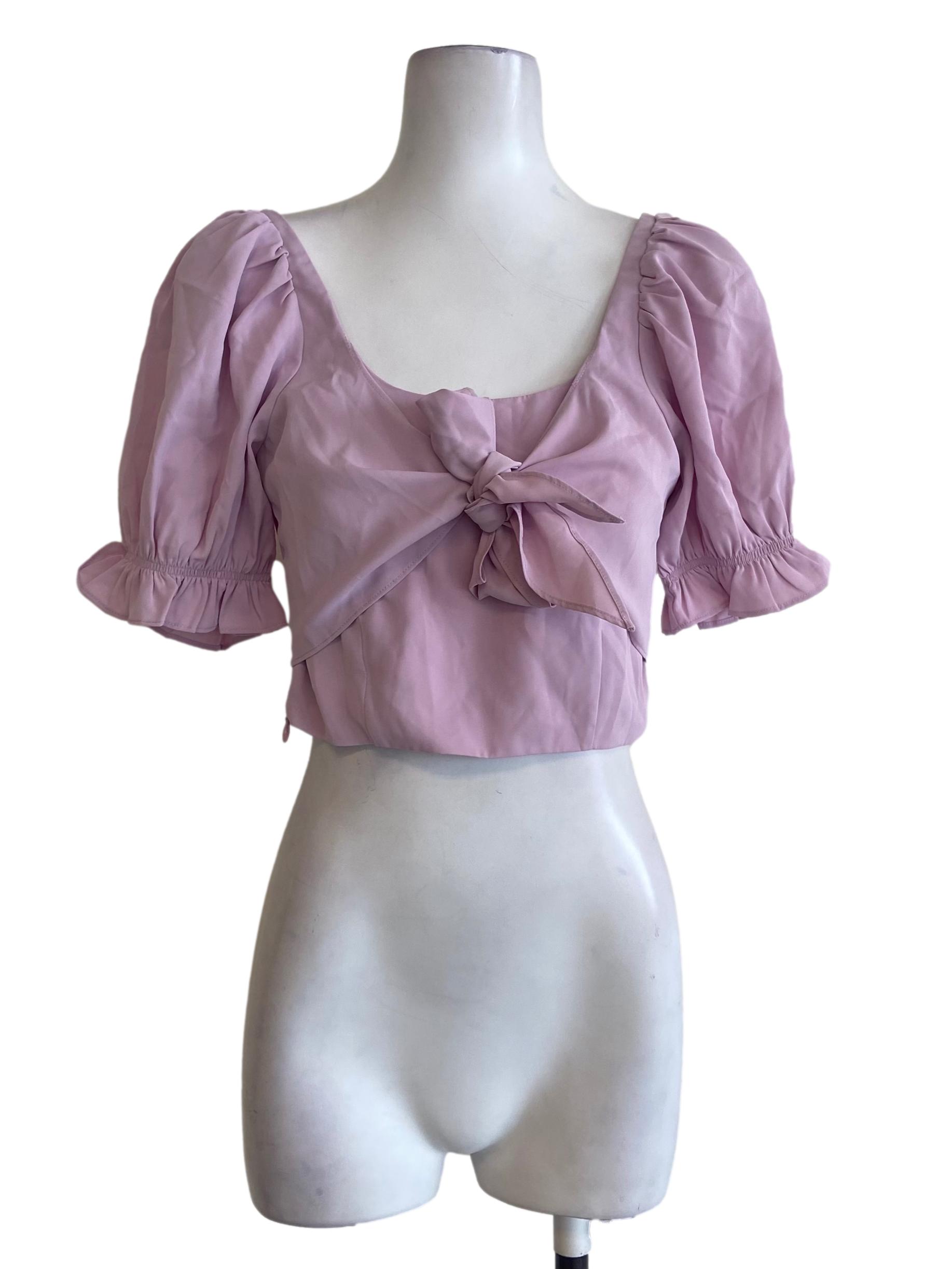 Heather Purple Square Neck Crop Top