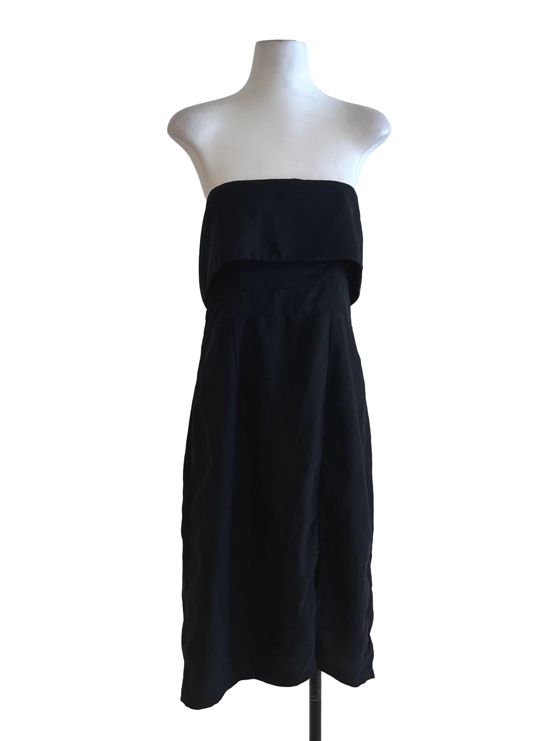 Black Strapless A-Line Dress