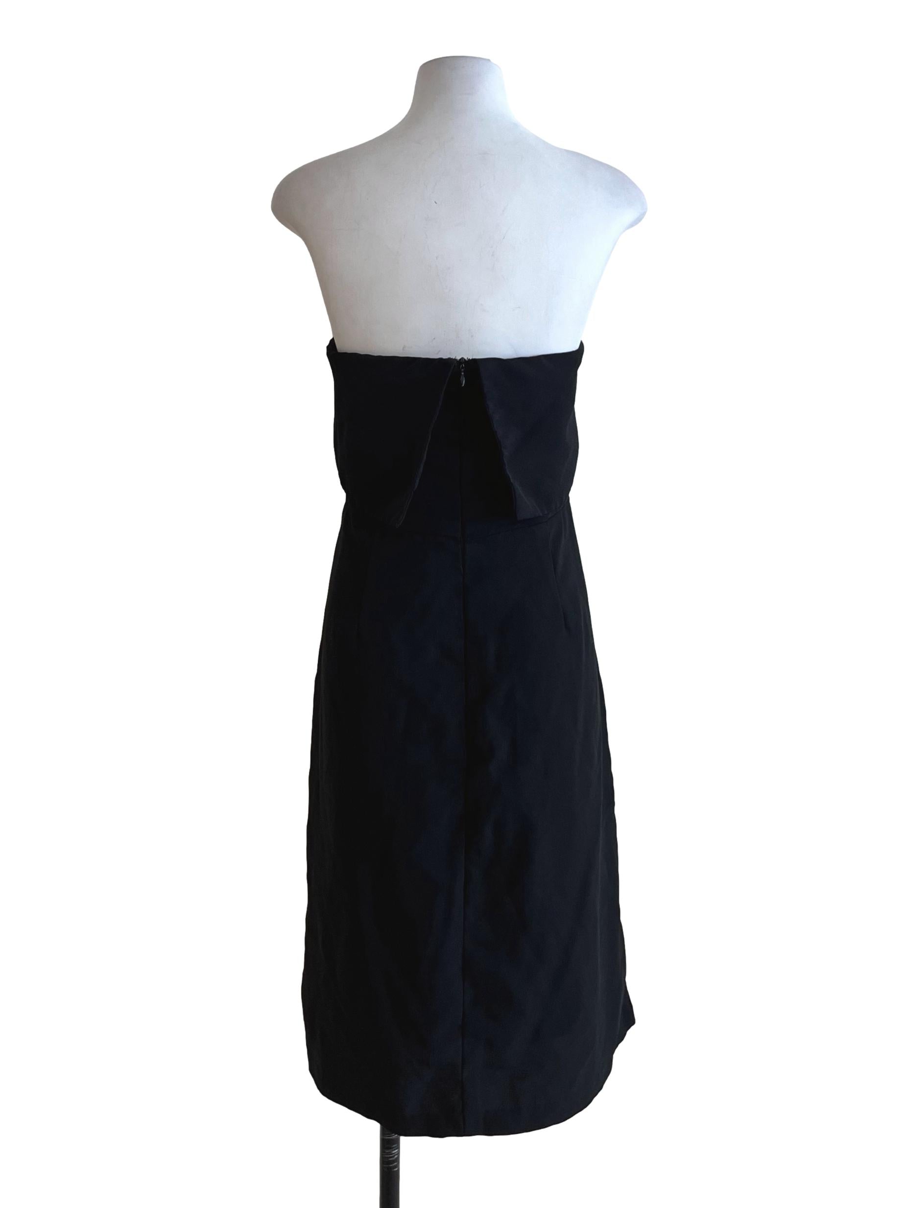 Black Strapless A-Line Dress