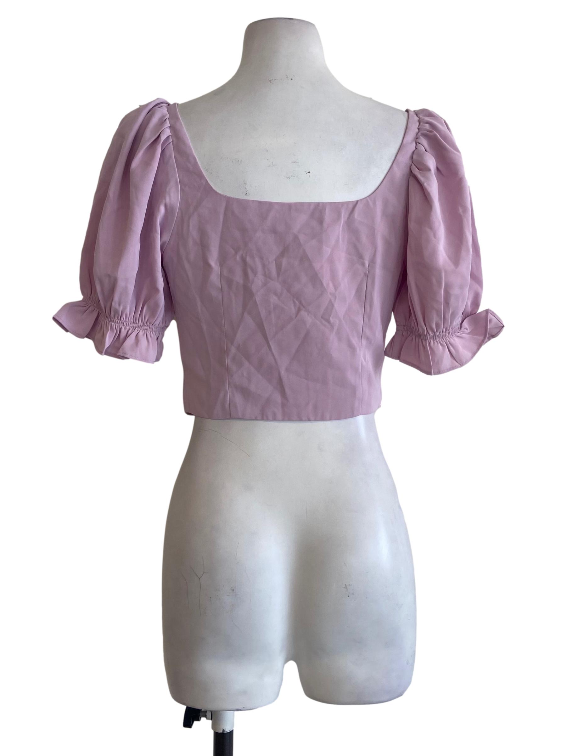 Heather Purple Square Neck Crop Top