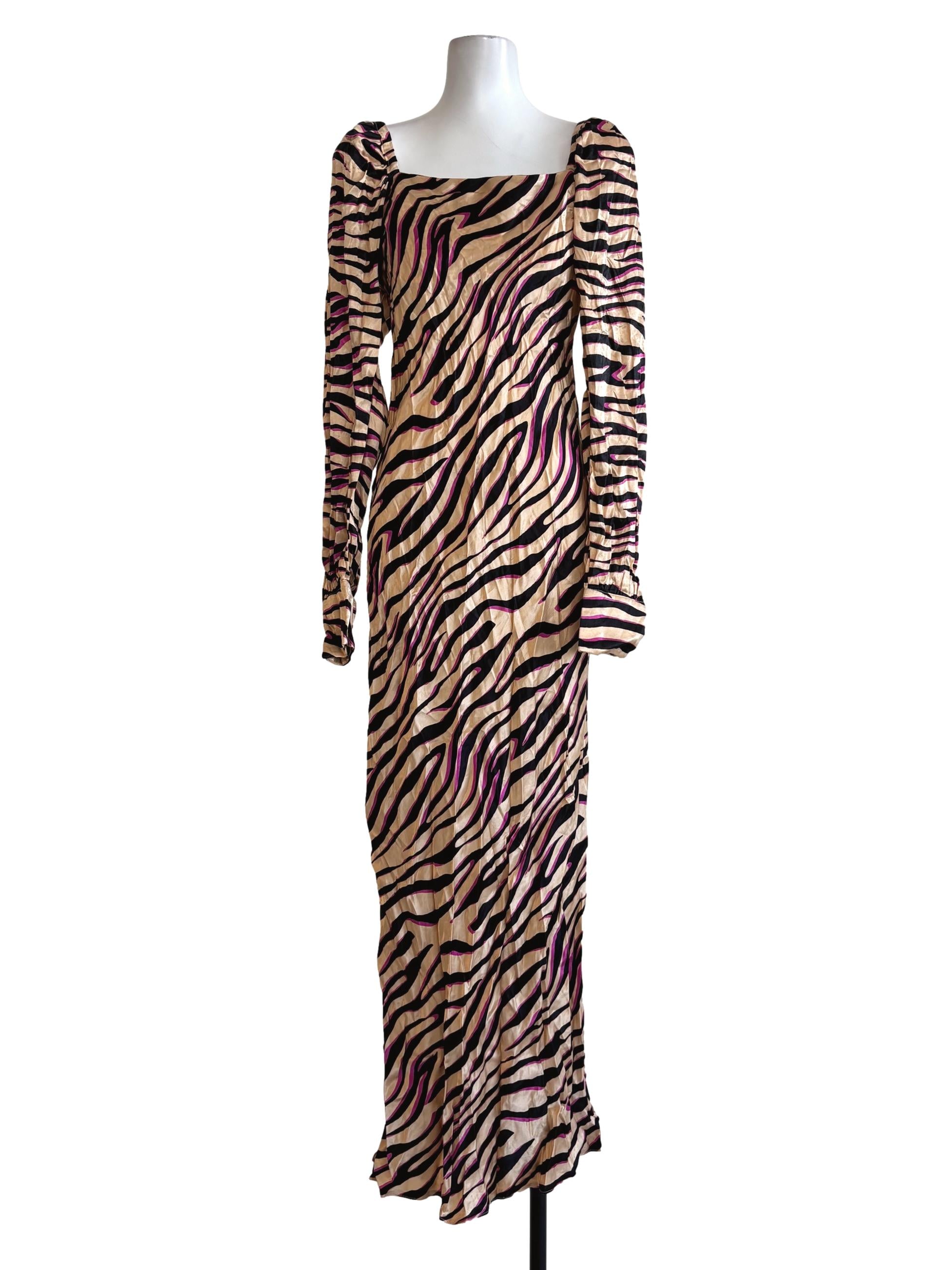 Golden Striped Long Sleeve Bodycon Dress