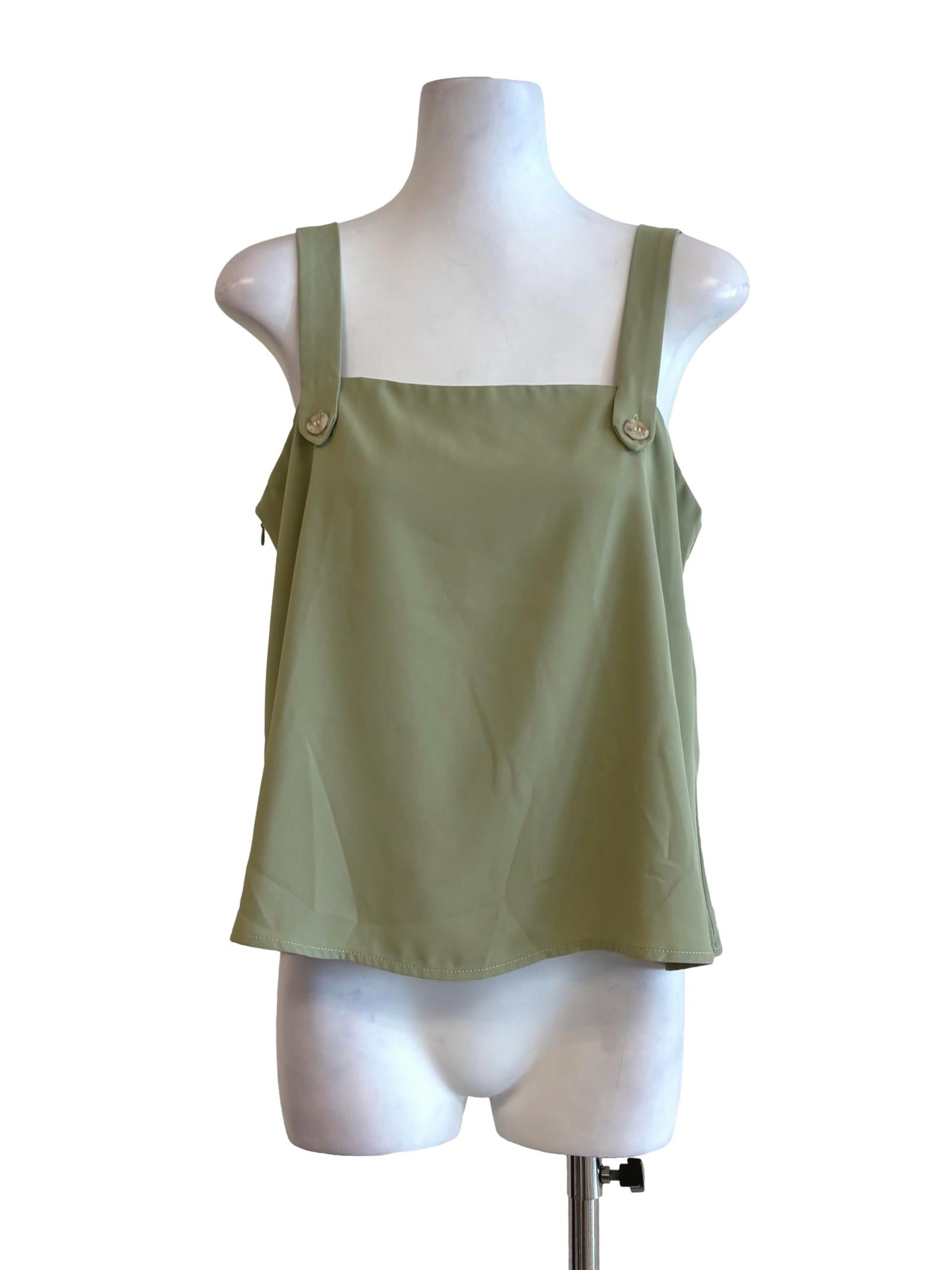 Pistachio Green Apron Neck Top