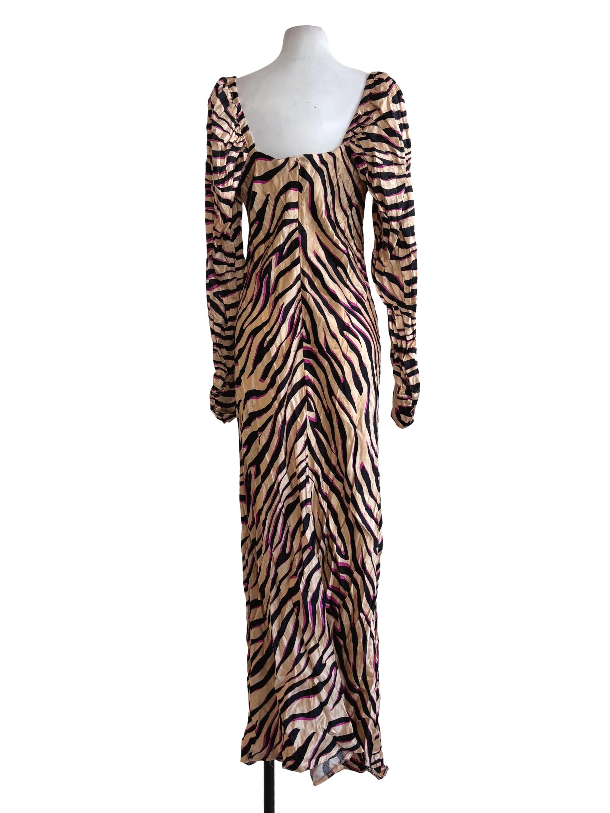 Golden Striped Long Sleeve Bodycon Dress